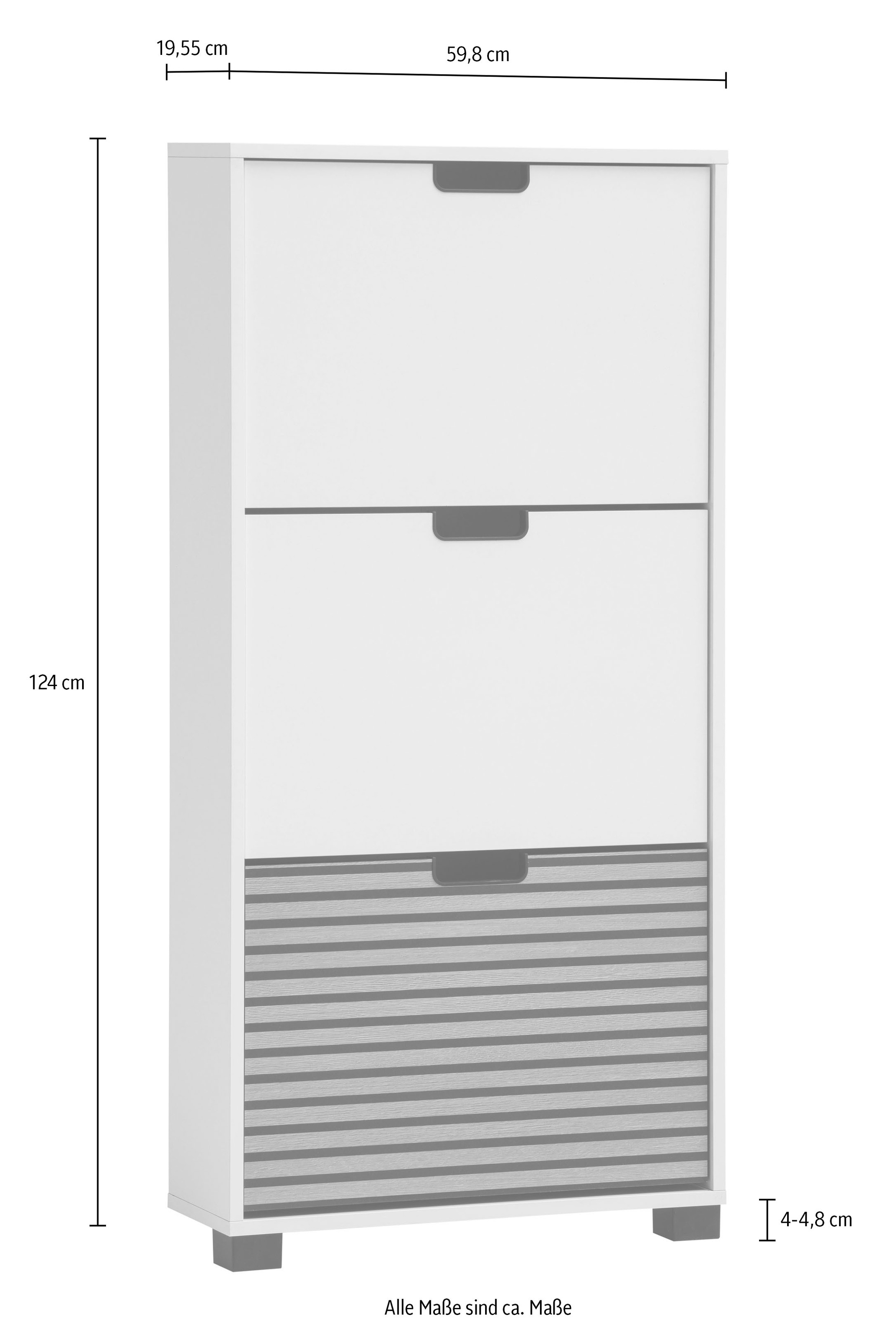 Schildmeyer Schuhschrank »Ryker Schuhschrank, Breite 59 cm«, (1 St.), eine Klappe in Akustikplatten-Optik, Platz für 9 Paar Schuhe