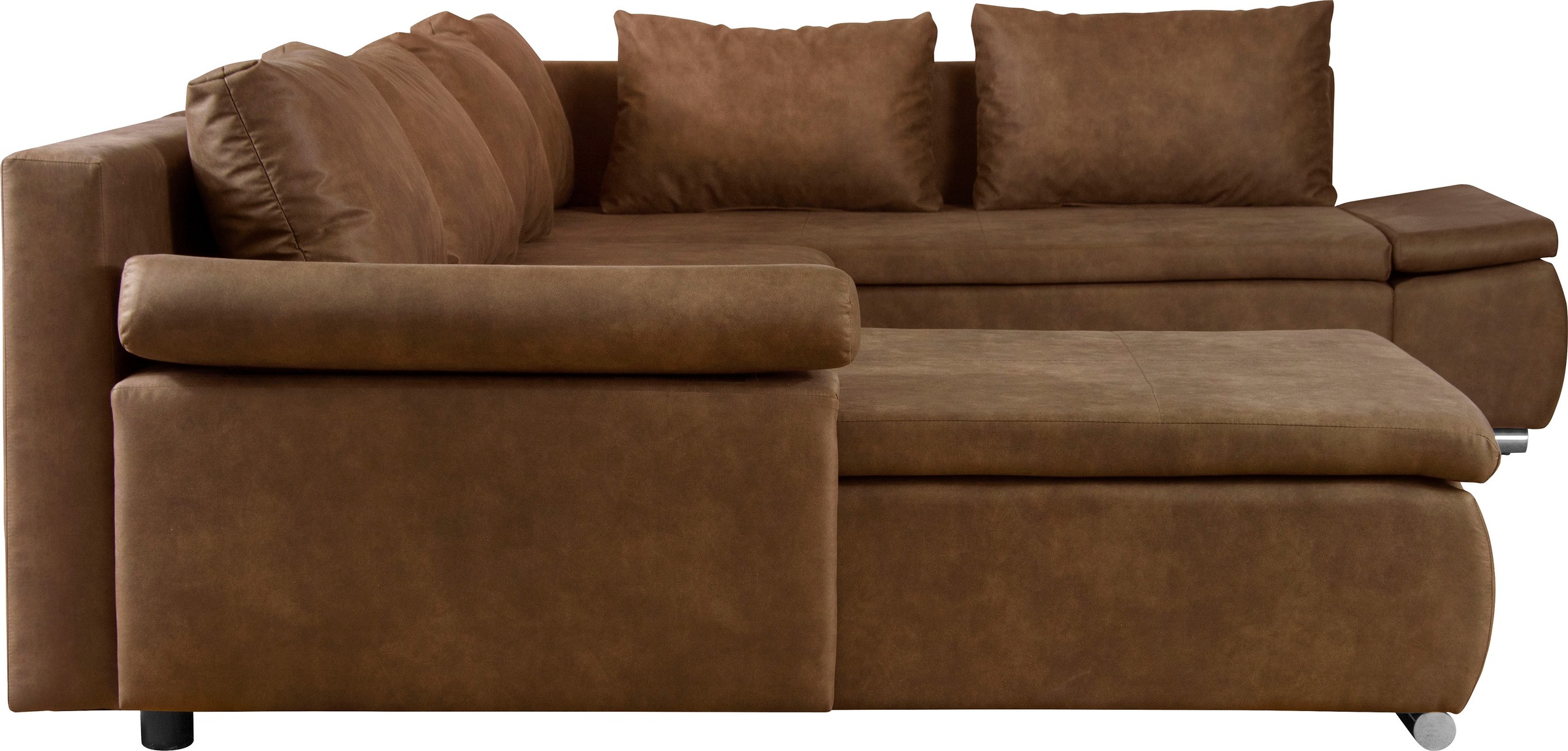 Home affaire Wohnlandschaft »Acra U-Form« mit Bettfunktion und Bettkasten, in Mattenoptik