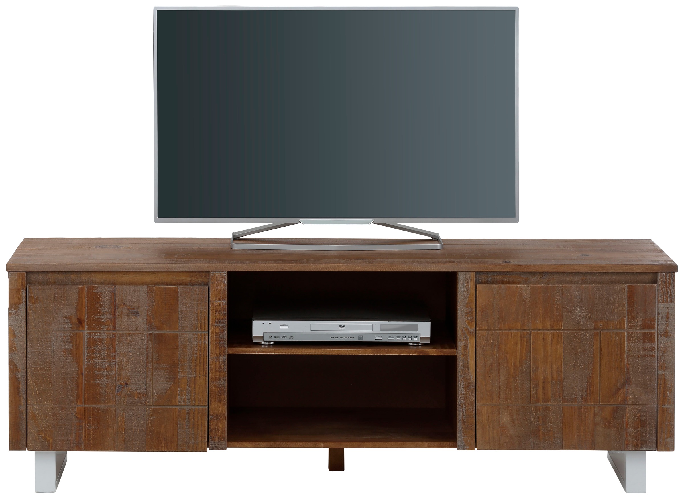 Image of GOODproduct Lowboard "Lagos" Kommode aus massivem Kiefernholz, mit weiss lackiertem Beingestell