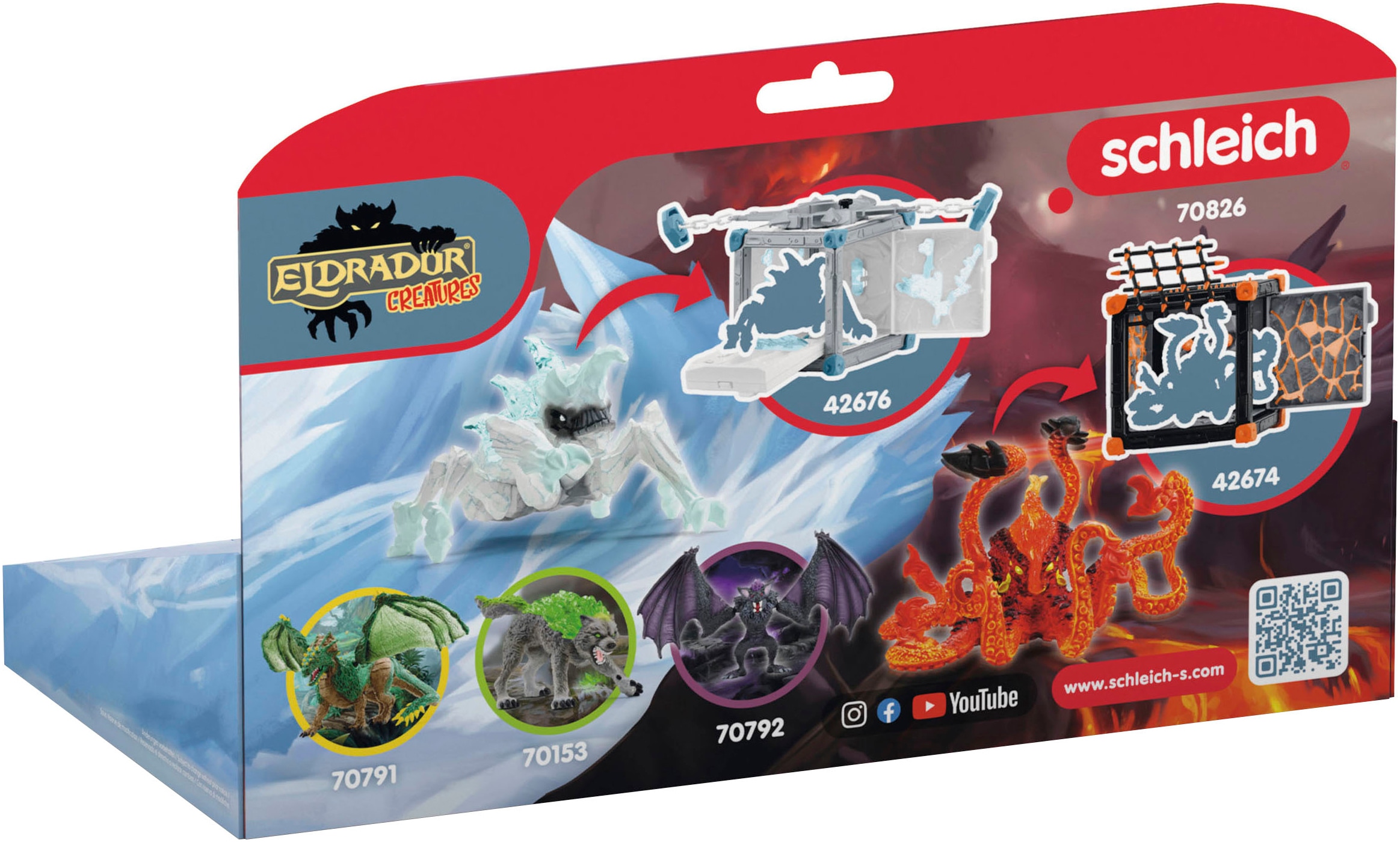 Schleich® Personnage de jeu »ELDRADOR® CREATURES, Eiskäfer vs. Feuerkrake (70826)«