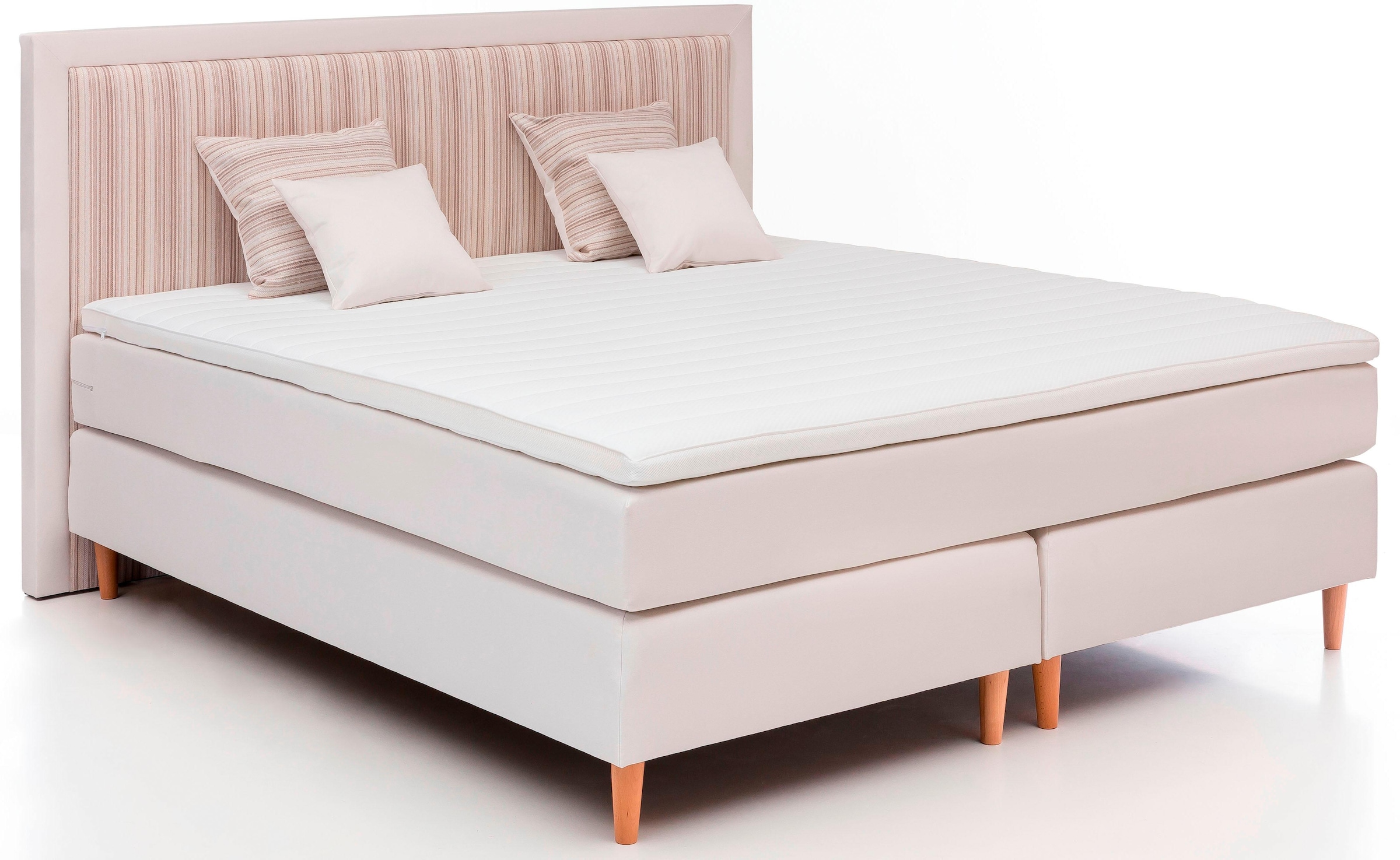 grüne betten Lit boxspring »Ella« mit Tonnentaschenfederkern-Matratze, Topper und Zierkissen, 100% vegan