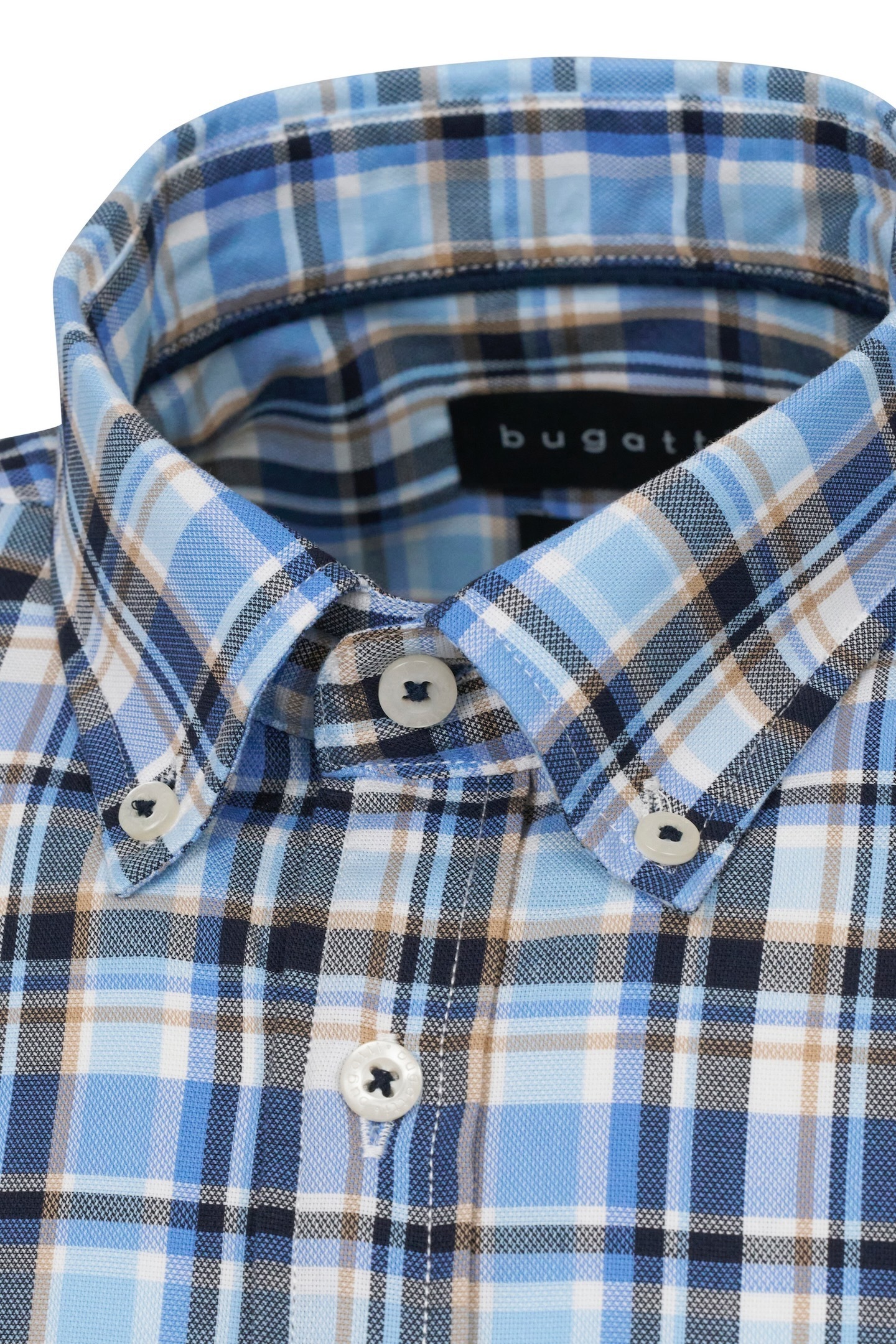 bugatti Kurzarmhemd mit Karo-Muster