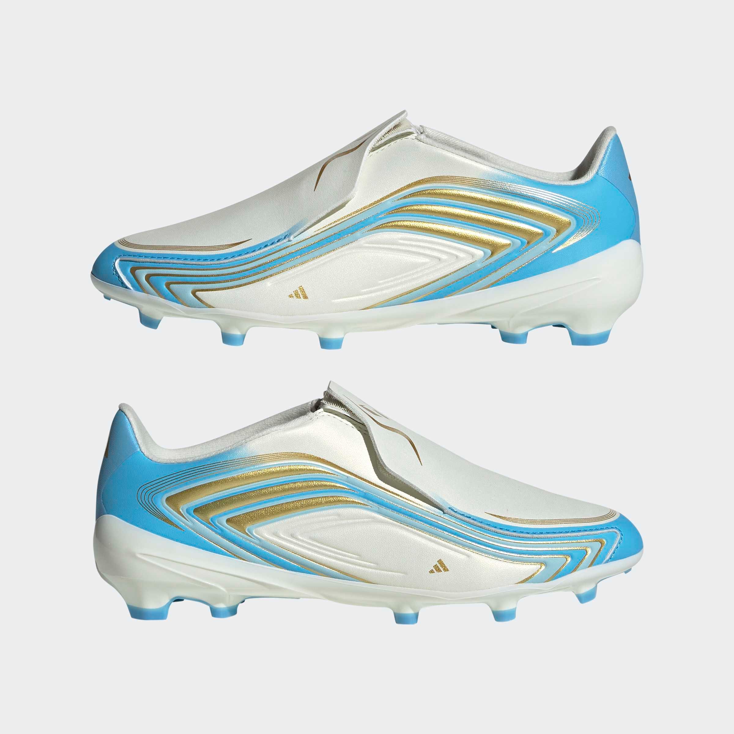 adidas Performance Chaussure de football »F50 MESSI LEAGUE KIDS , FESTE BÖDEN, OHNE SCHNÜRSENKEL«  semelle extérieure pour gazon et sols durs, pour adolescents & enfants