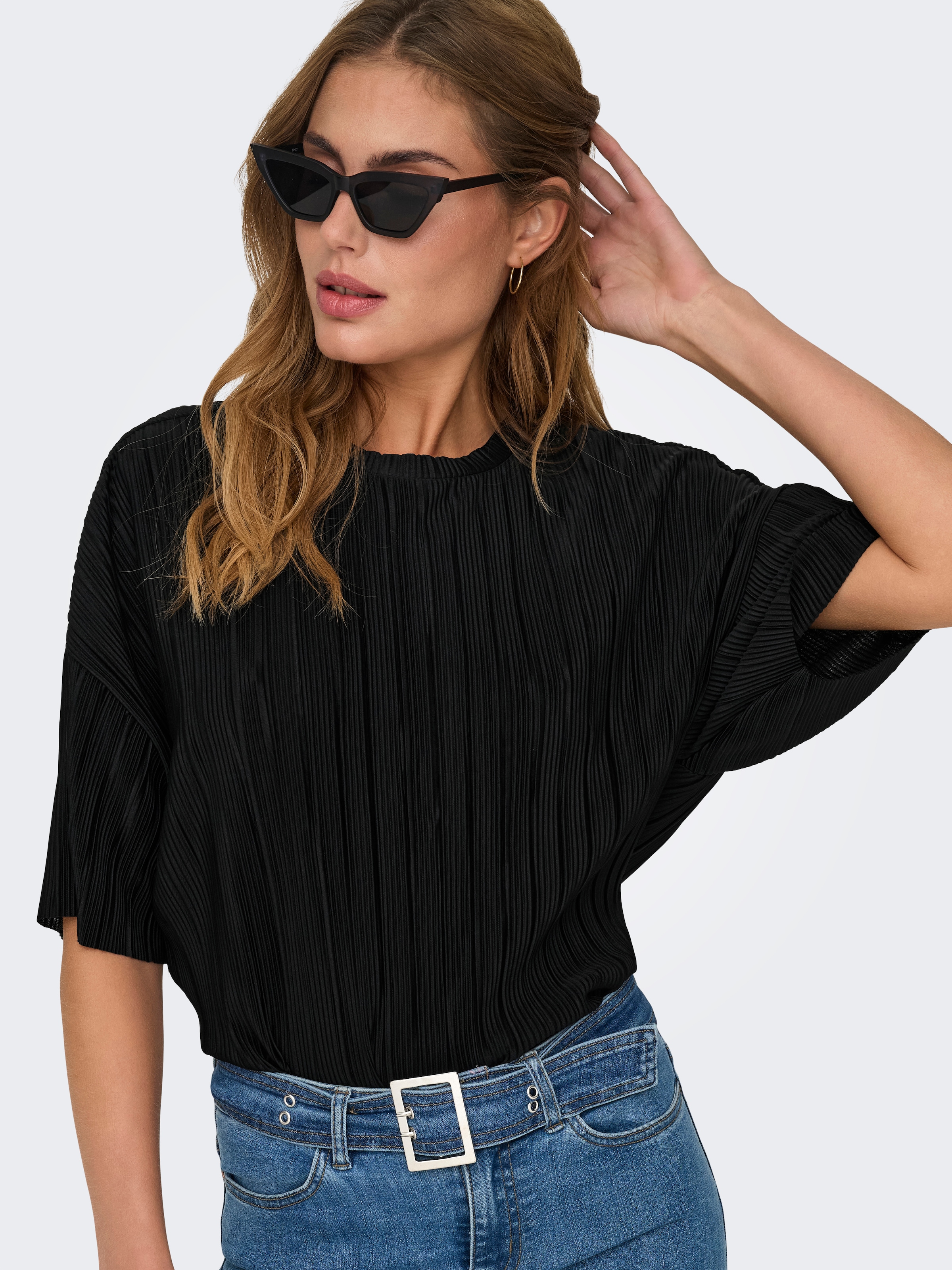 ONLY Plisseeshirt »ONLRAVENNA S/S PLISSE TOP NOOS JRS«