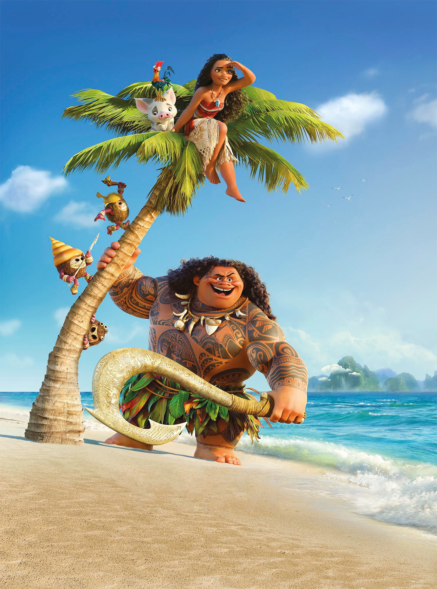 Image of Komar Vliestapete "Vlies - Moana and Maui - Grösse 184 x 248 cm" bedruckt glatt Kinderzimmer