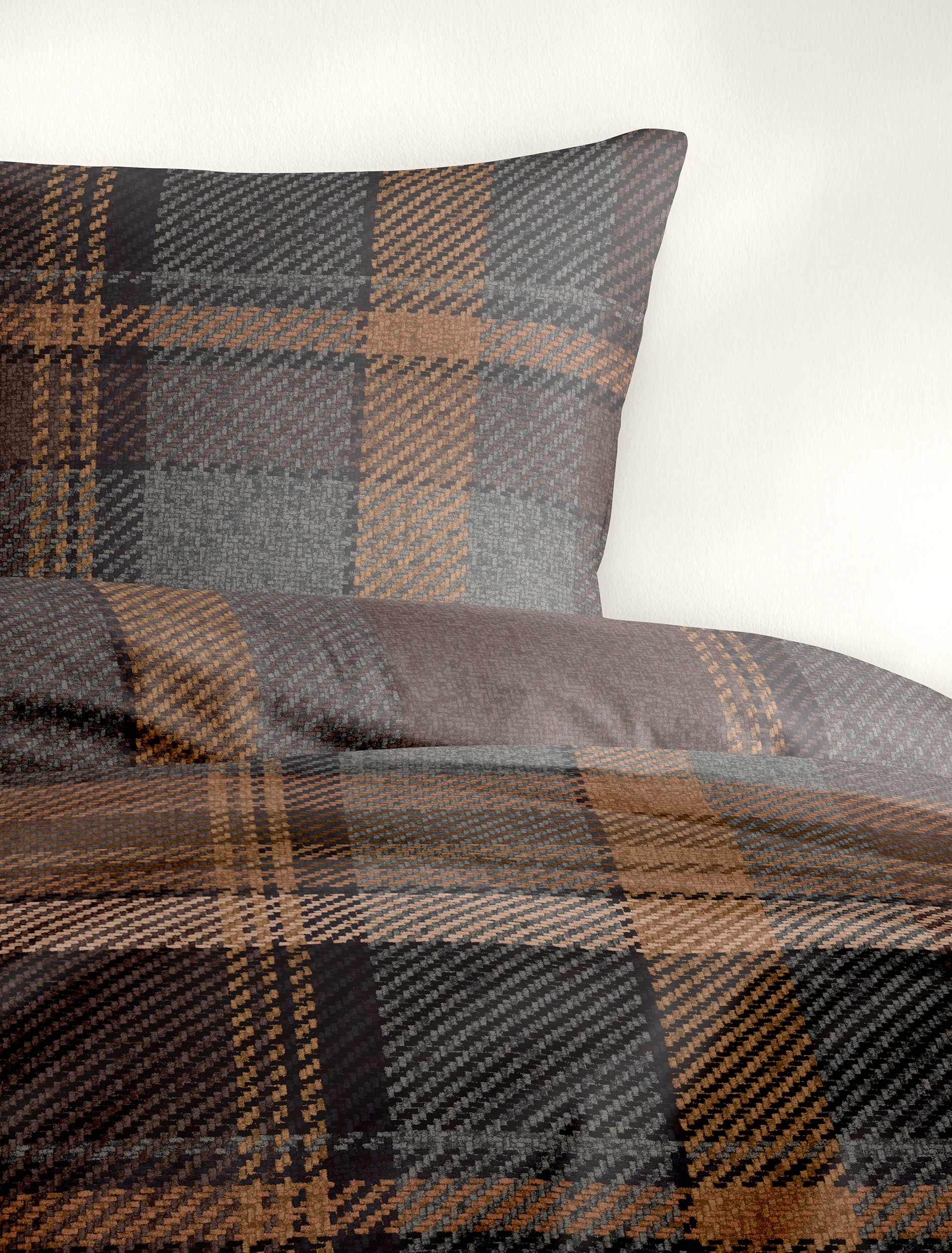 BIERBAUM Linge de lit »4046« 2 cuis tlg. in Renforcé und Biber aus 100% Baumwolle, kuschelig weich