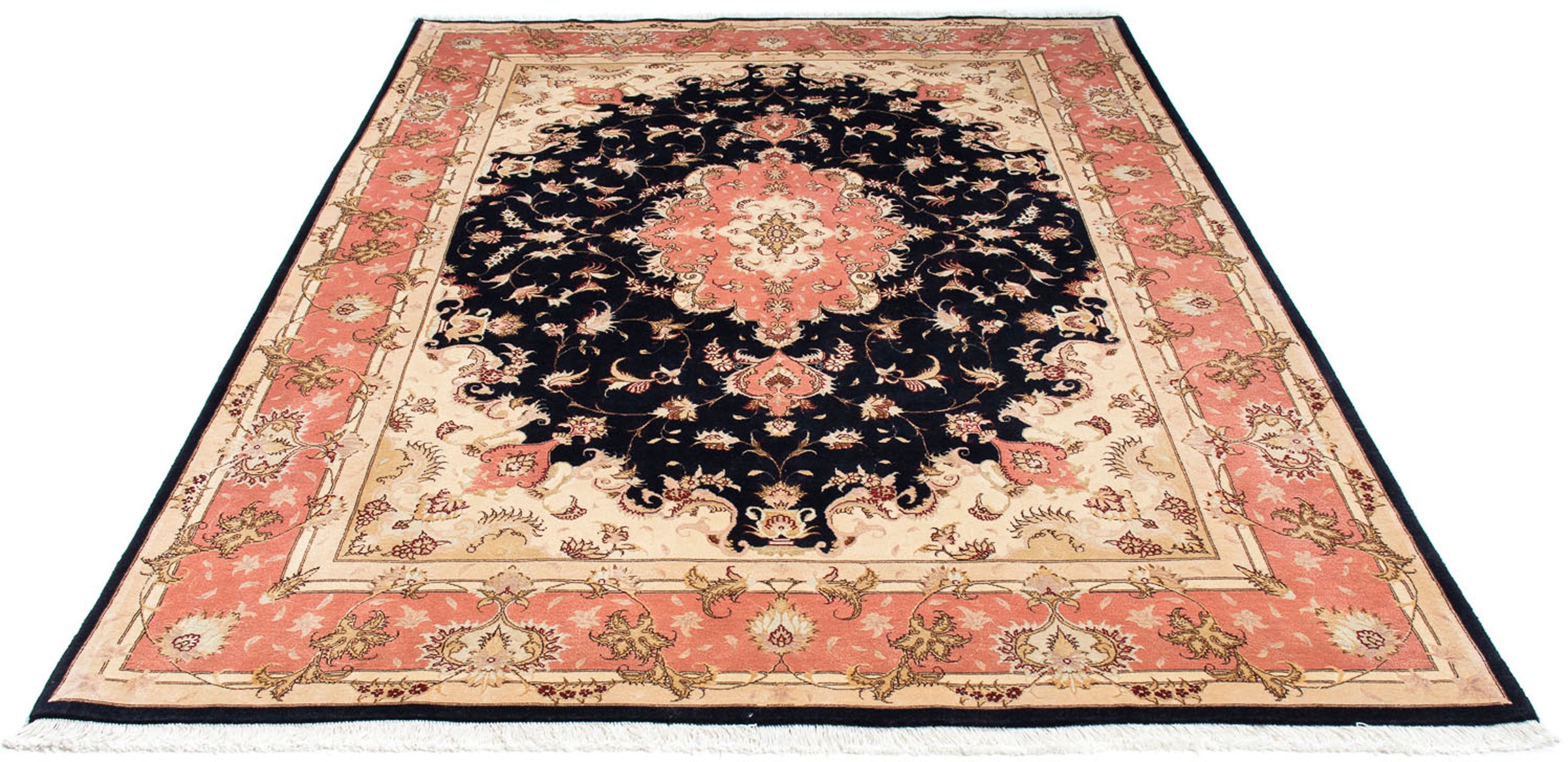 Image of morgenland Orientteppich »Perser - Täbriz - Royal - 245 x 168 cm - dunkelblau«, rechteckig, 7 mm Höhe, Wohnzimmer, Handgeknüpft, Einzelstück mit Zertifikat bei Ackermann Versand Schweiz