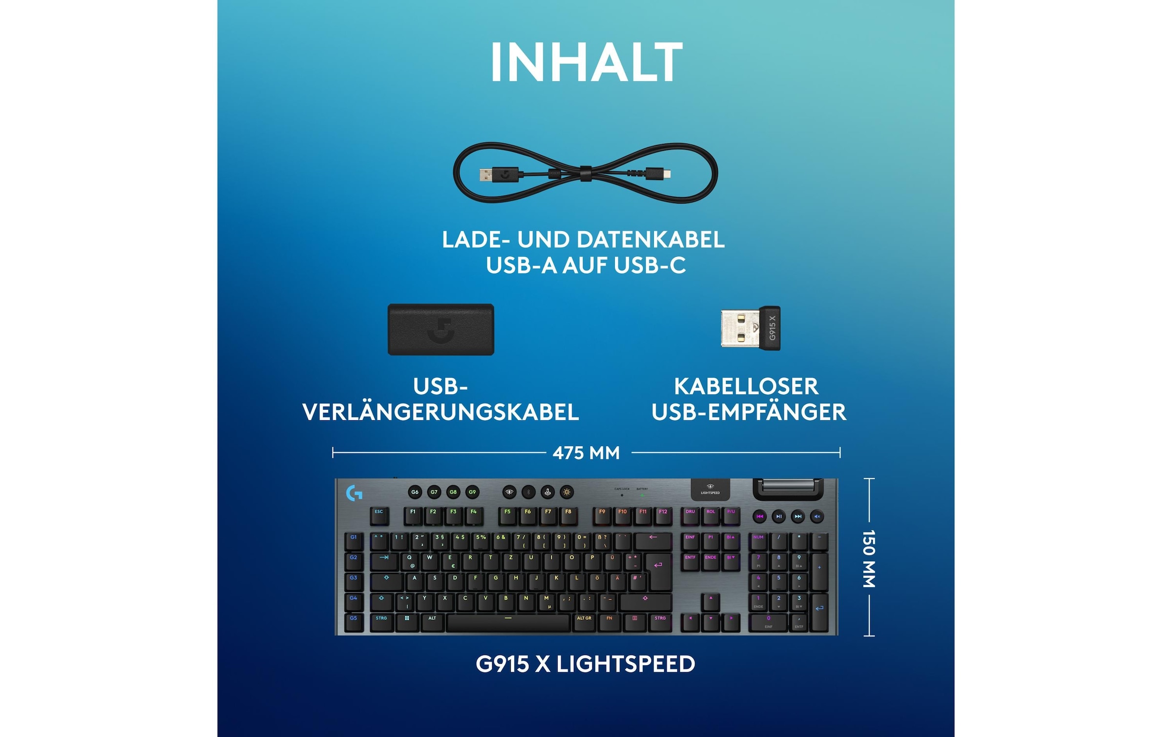 Logitech Gaming-Tastatur »G915 X Lightspeed GL Tactile«, (Ziffernblock)