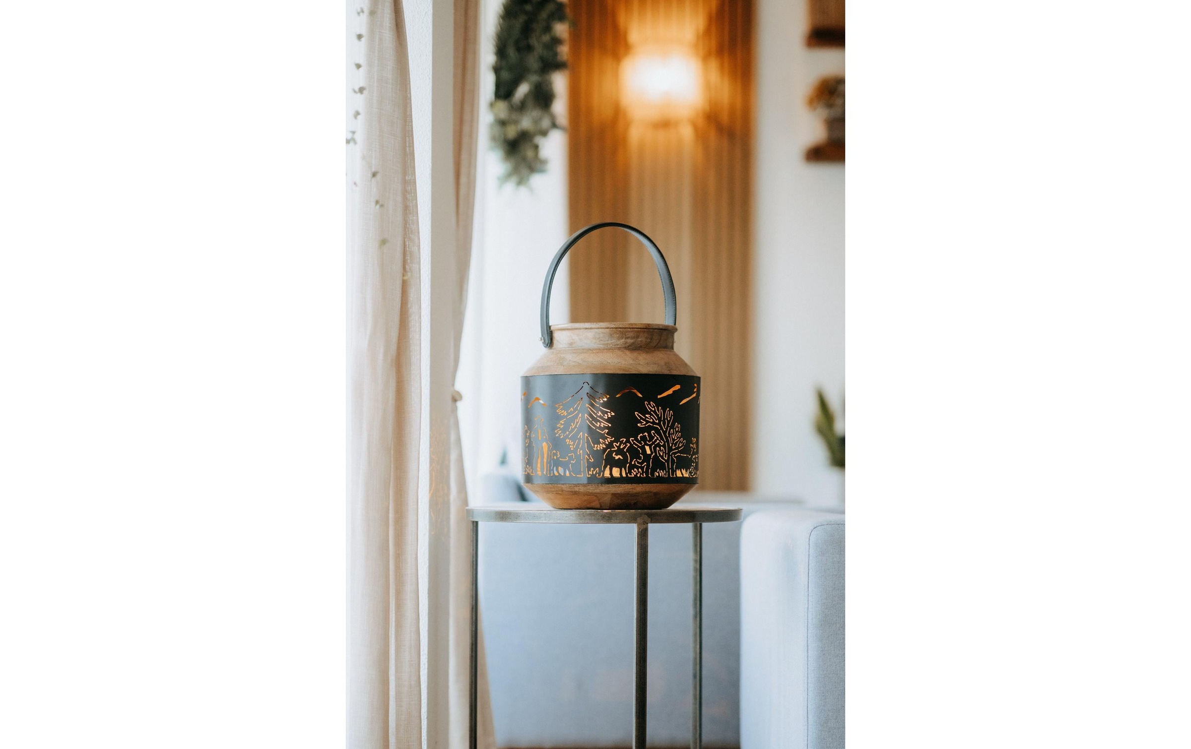 Kadastar Kerzenlaterne »Alpaufzug Familie« Laterne Scherenschnitt