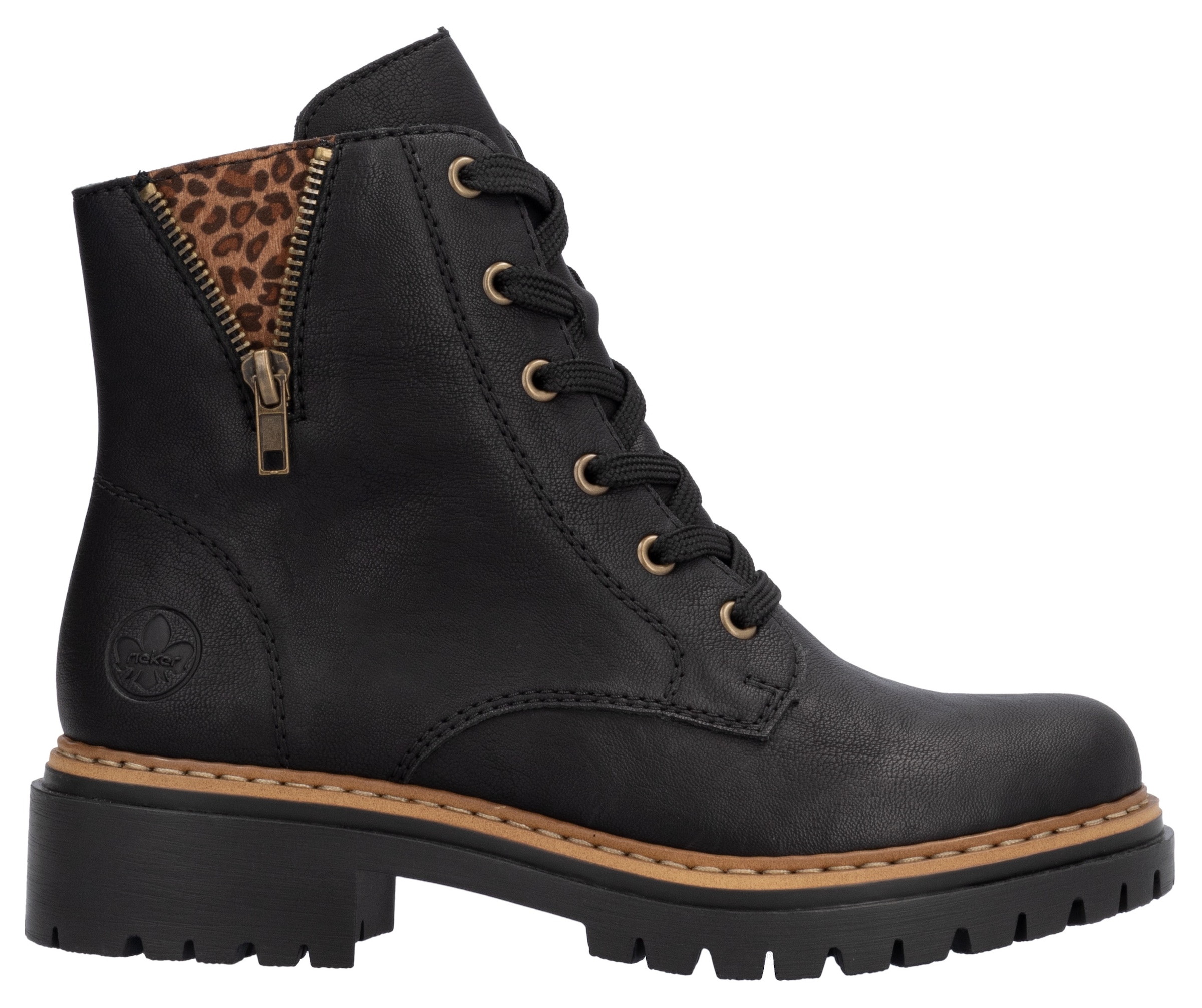 Rieker Bottes à lacets  , Schnürboots, Blockabsatz, mit praktischem Innenreissverschluss