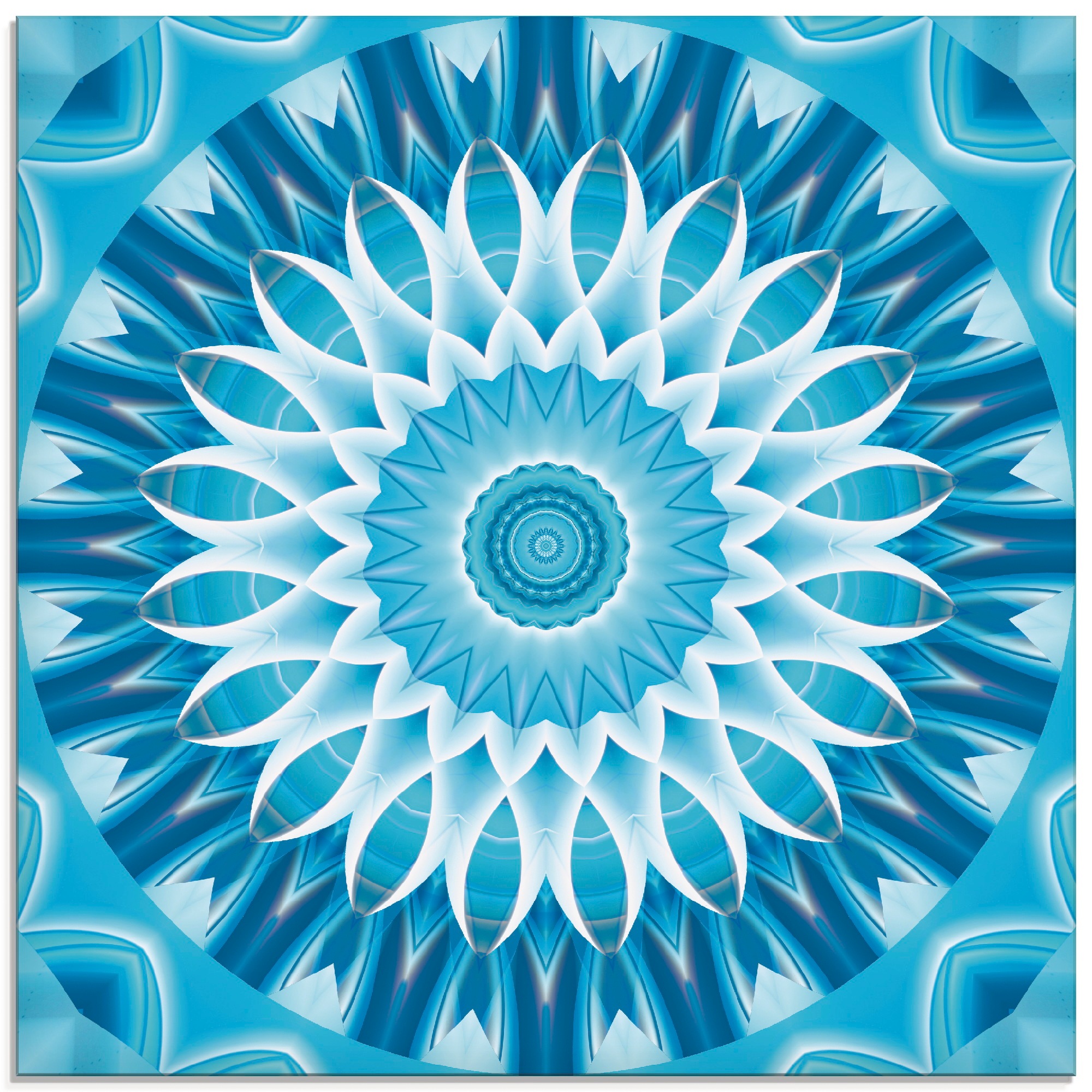 Image of Artland Glasbild »Mandala blau Blüte«, Muster, (1 St.) bei Ackermann Versand Schweiz