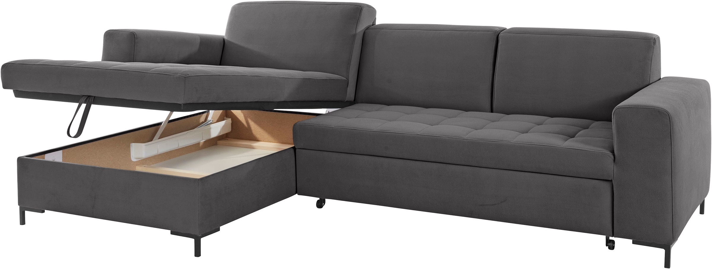 GOODproduct Ecksofa »Grazzo L-Form«, hochwertige Stoffe aus recyceltem Material, Steppung im Sitzbereich