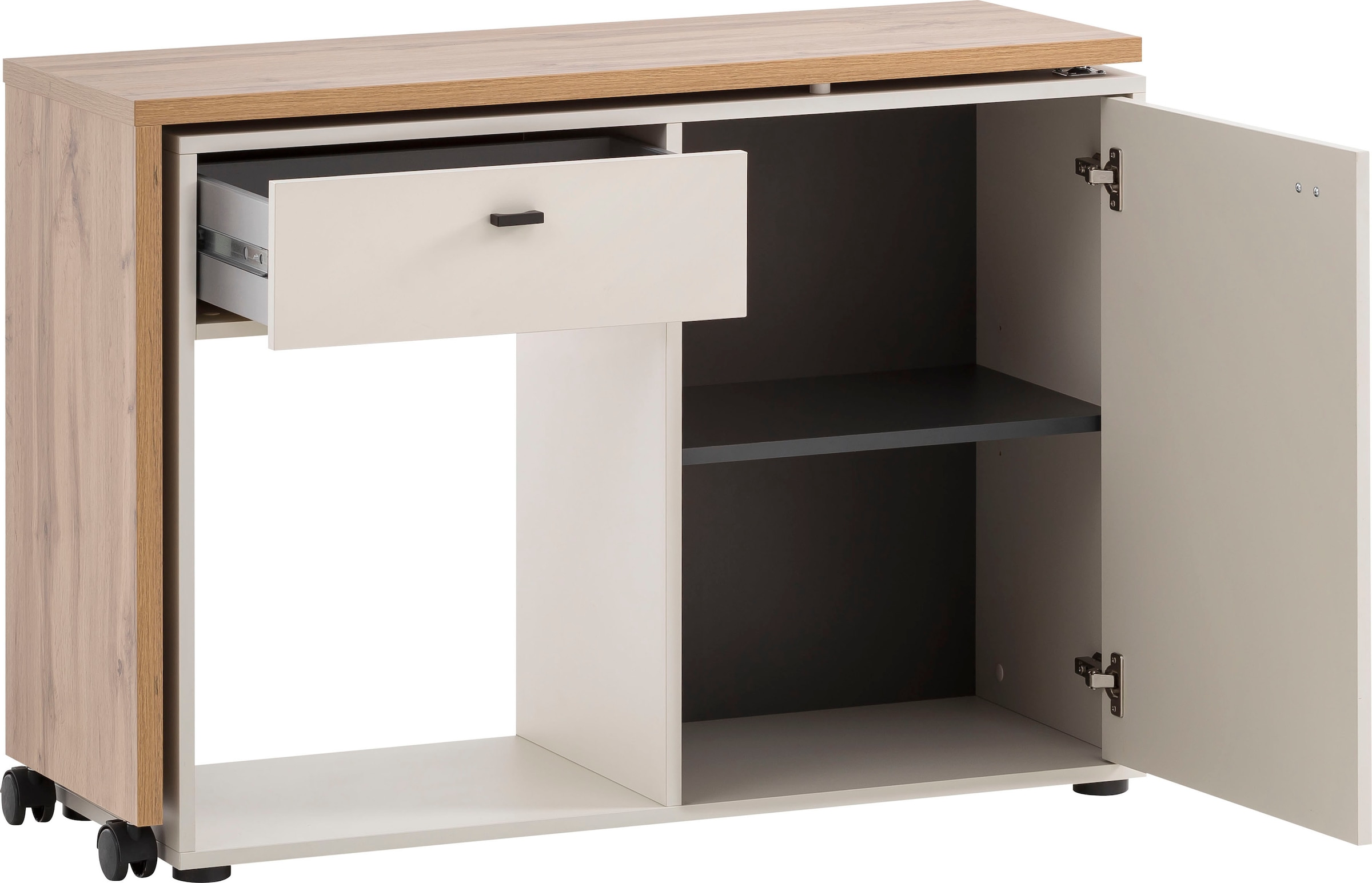 Schildmeyer Schreibtisch »Tiny Working«, praktisch im Home Office, Sideboard mit flexibler Arbeitsplatte