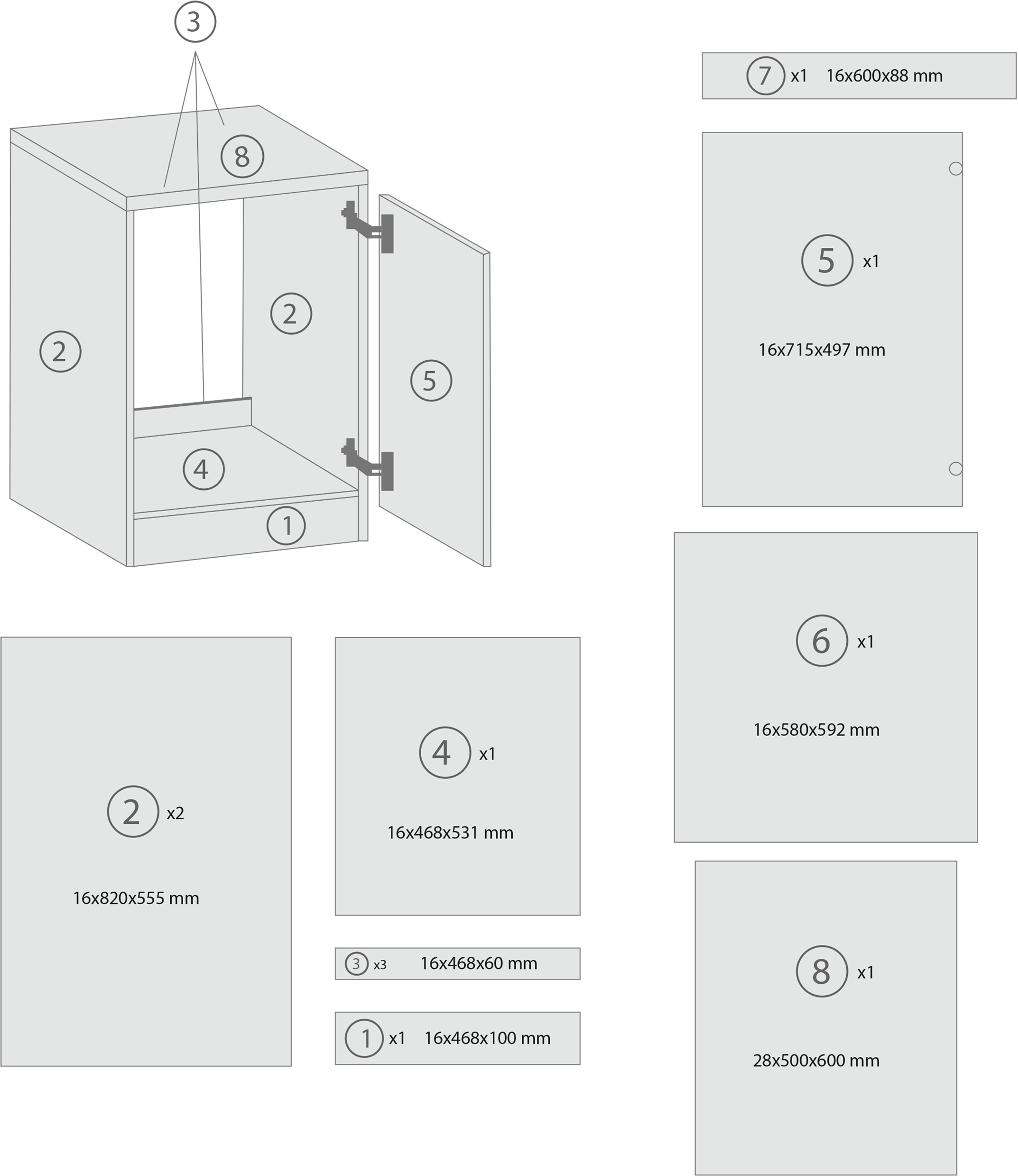 RESPEKTA Meuble évier »Merle« Breite 50 cm, mit Soft-Close Funktion, Stangengriffe aus Metall