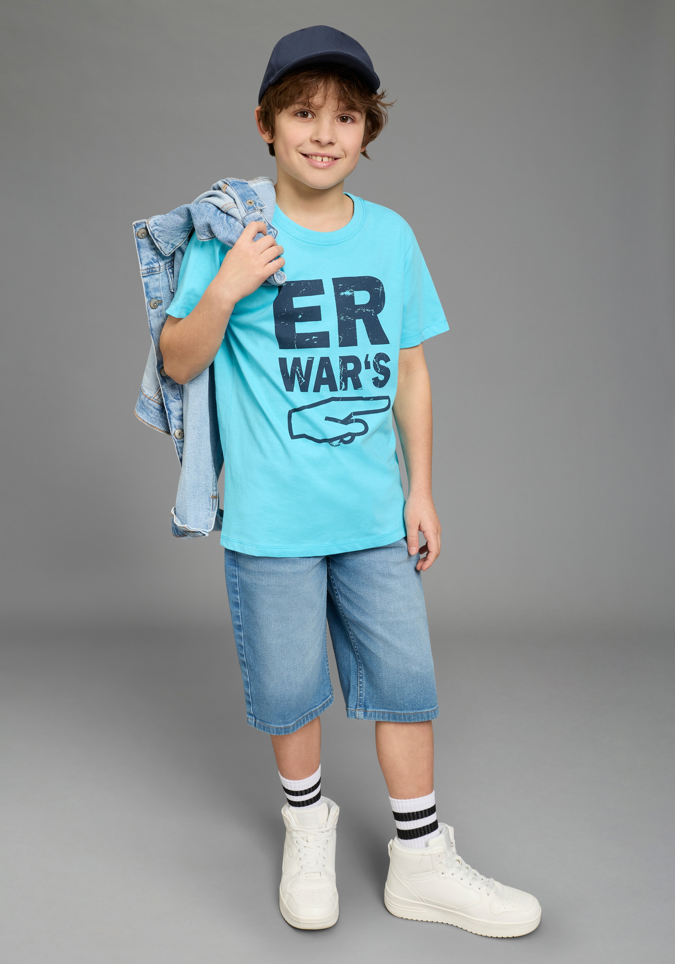 KIDSWORLD T-shirt »Sprücheshirt: ER WAR`S« Immer einen coolen Spruch parat. Sprücheshirt