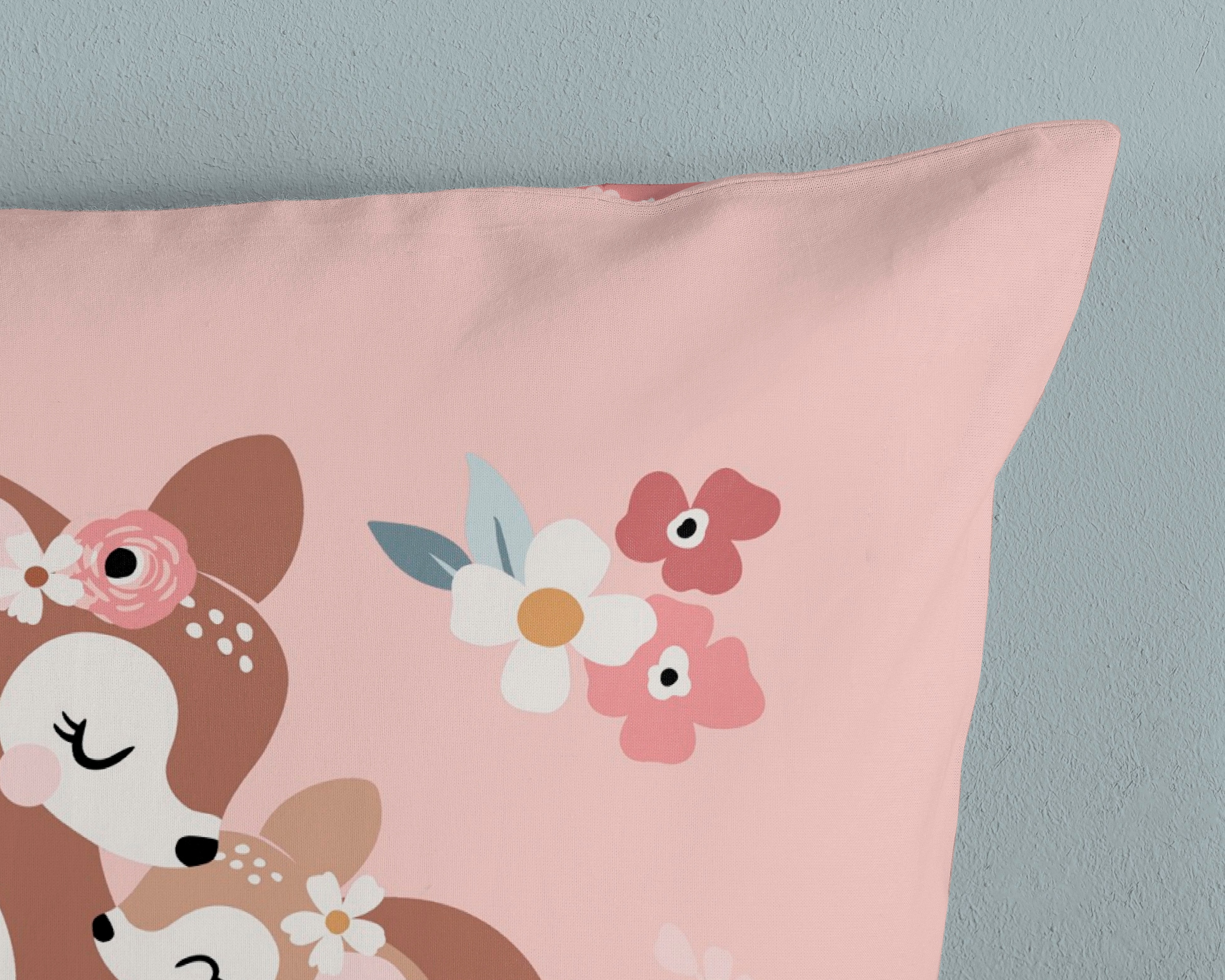 good morning Kinderbettwäsche »Bibi blossom«, Baumwolle, 135x200, Reissverschluss, Wende, Kind, Mädchen, Bambi, Rosa