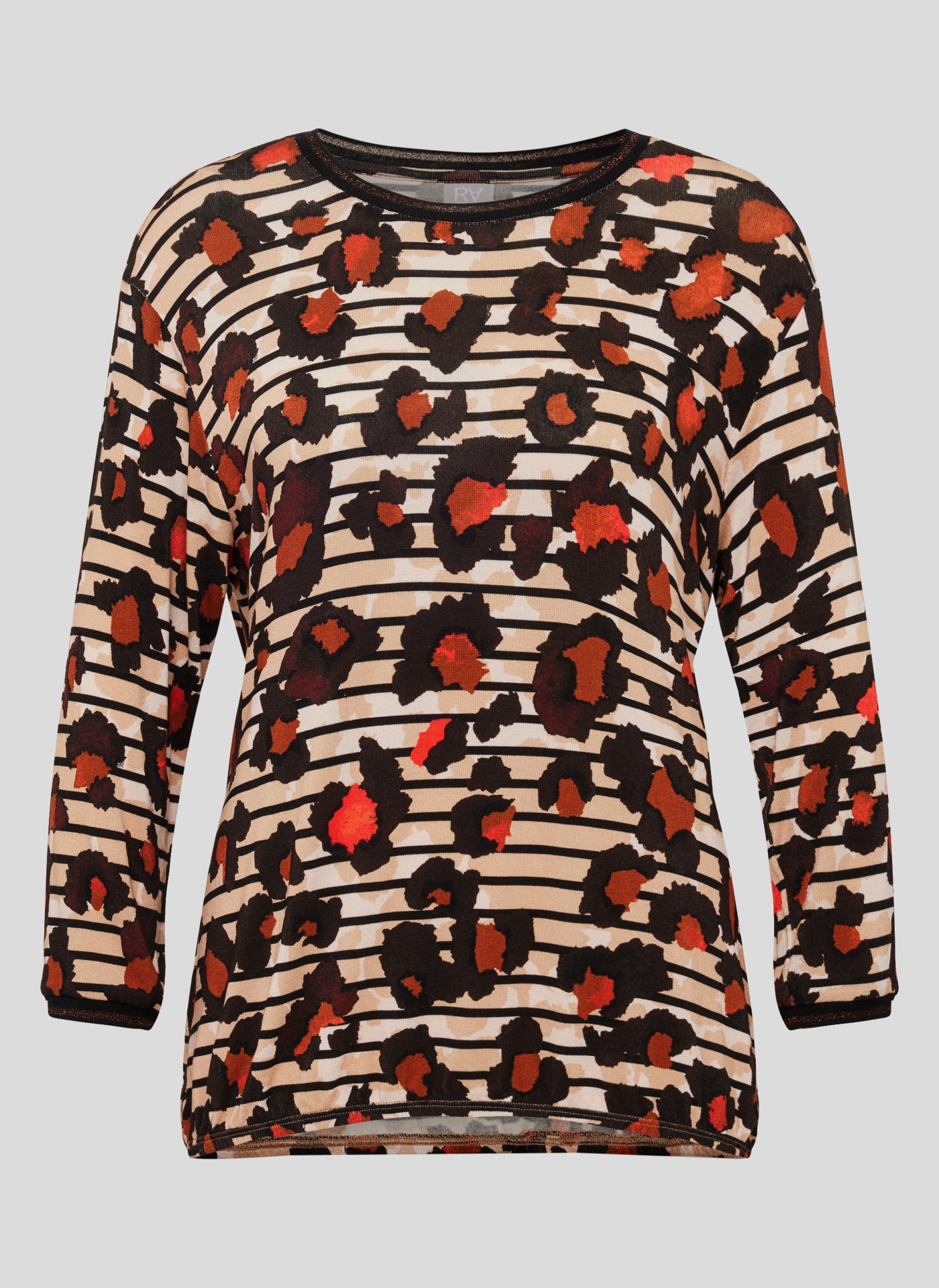 Rabe 3/4-Arm-Shirt gestreift mit Allover-Print