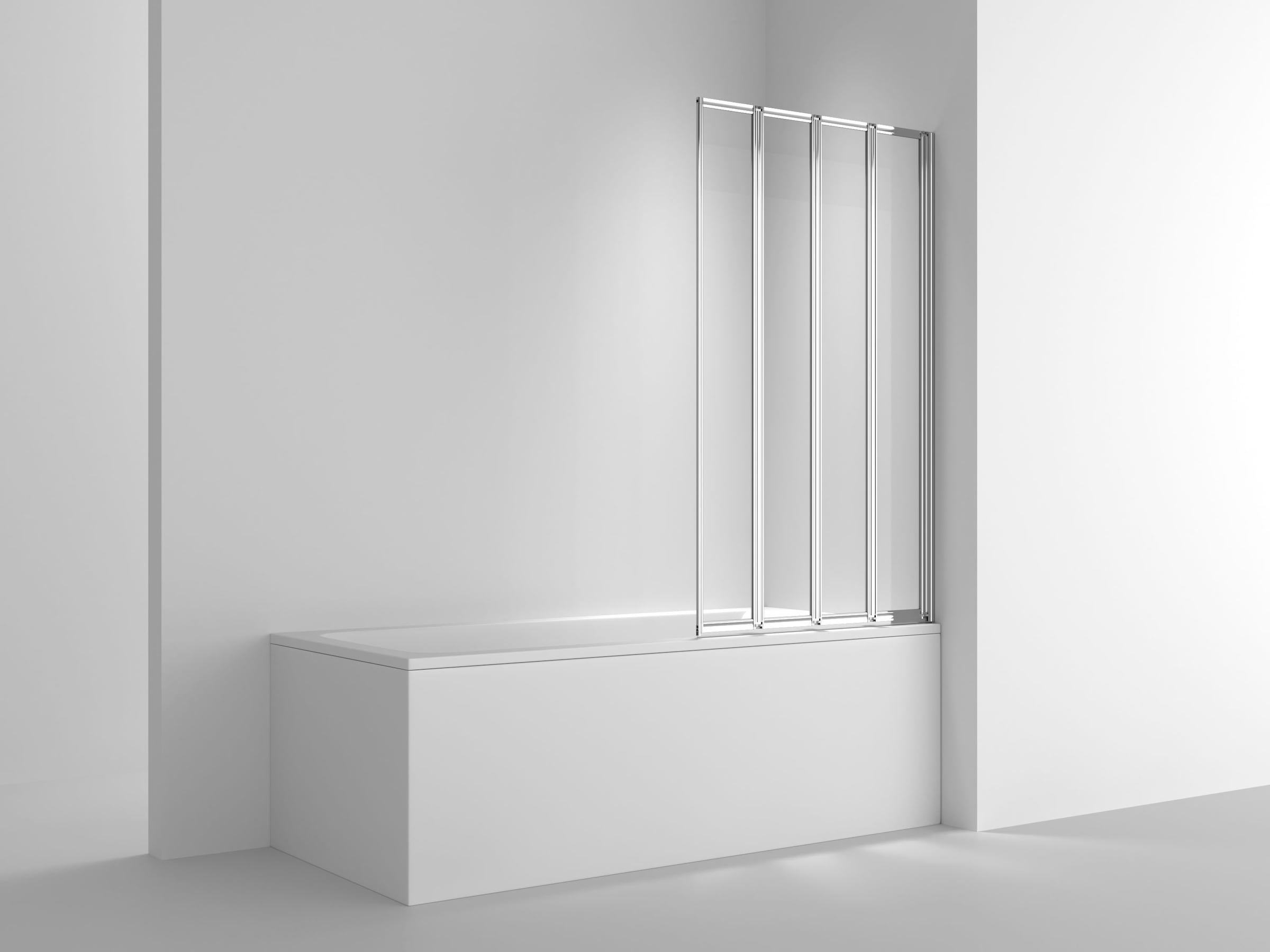welltime Badewannenaufsatz »Nassau« Badewannenfaltwand, Spritzschutzwand für Badewanne, Glas, 4 Elemente