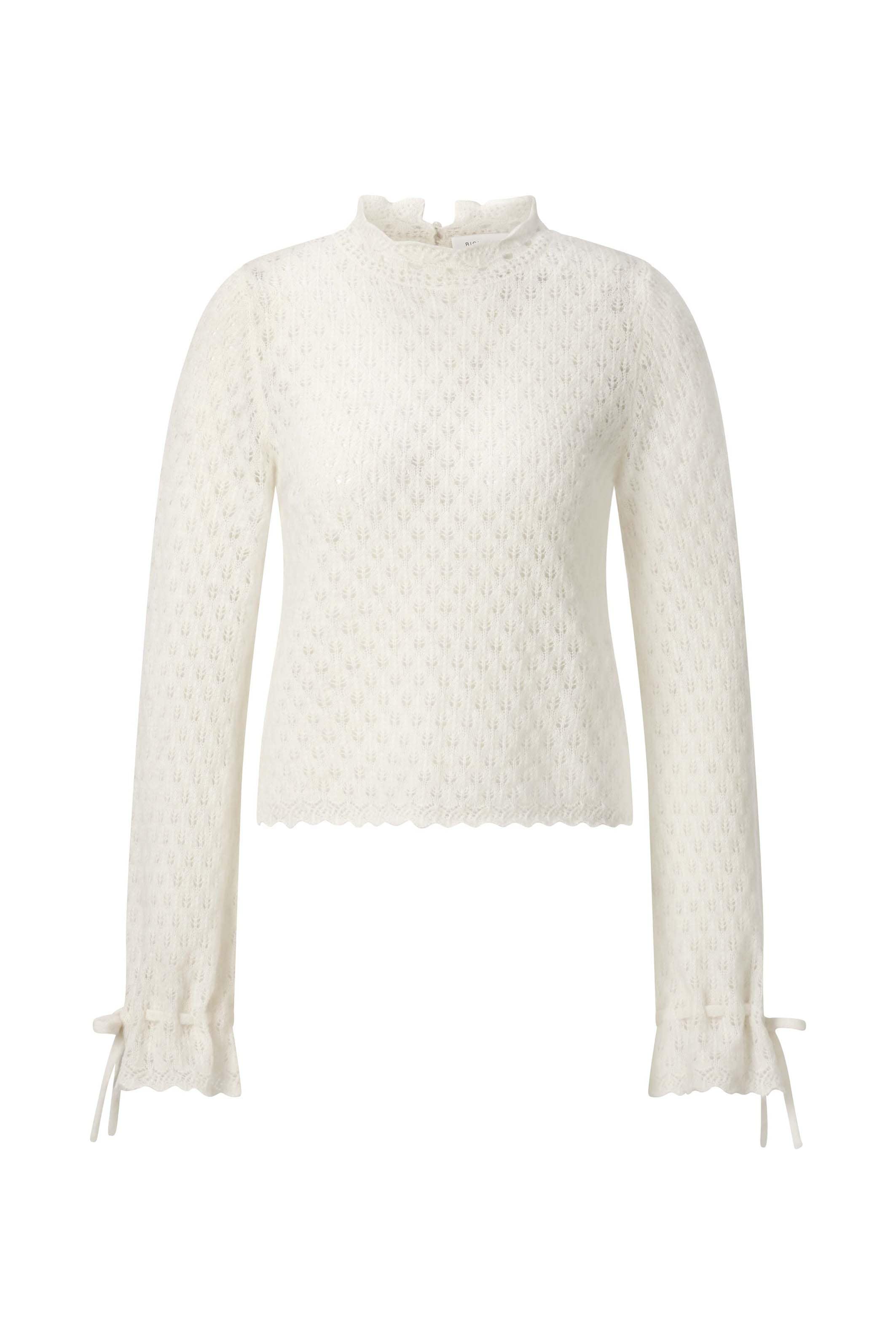 RICHROYAL Strickpullover mit Alpaka, Regular fit mit Spitzendetails