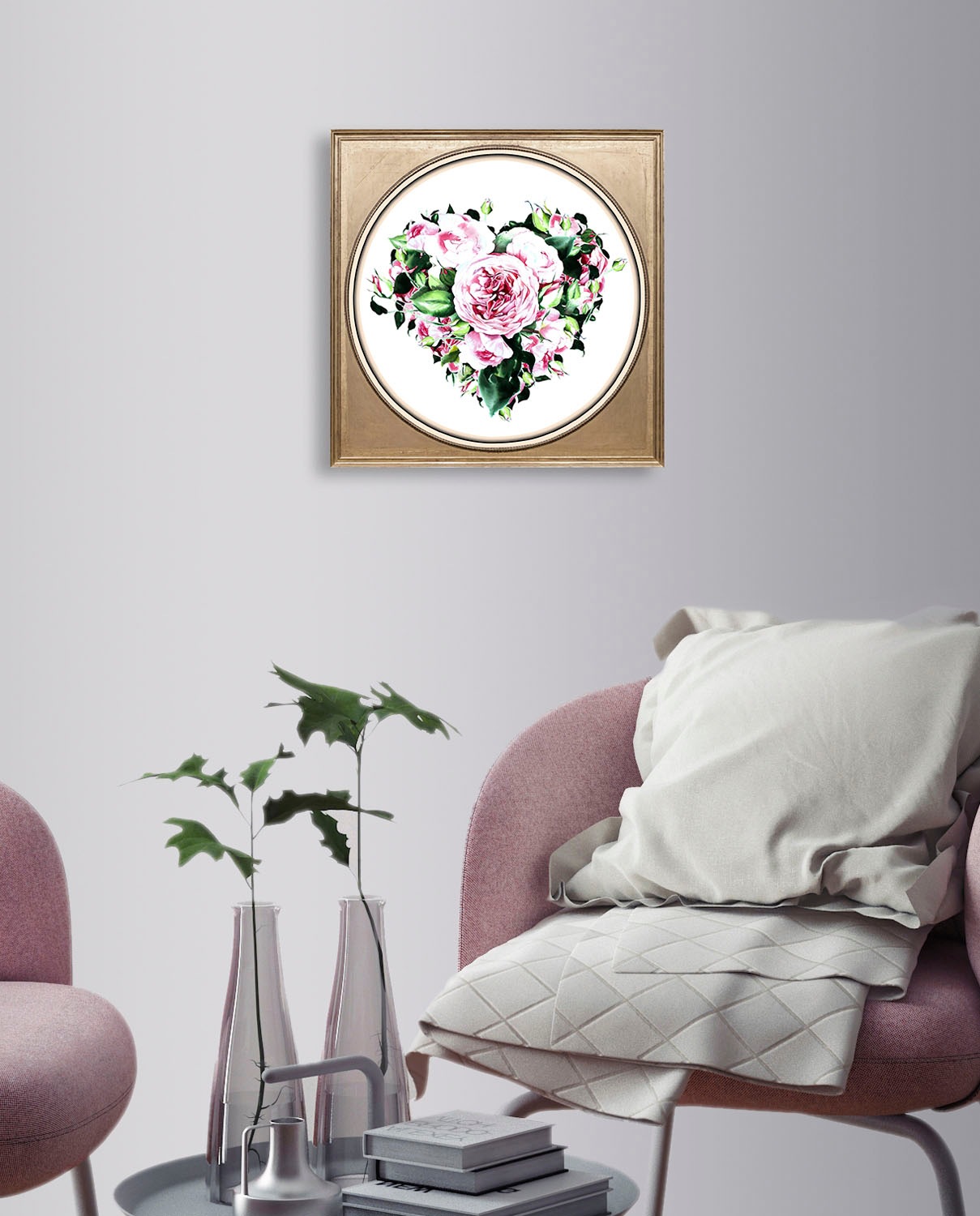 queence Acrylglasbild »Blumen«, Blumen-Blumenbilder-Kunst-Pflanzen-Pflanzenbilder-Gemälde-Herz-Herzbilder, Fine Art-Print in Galeriequalität