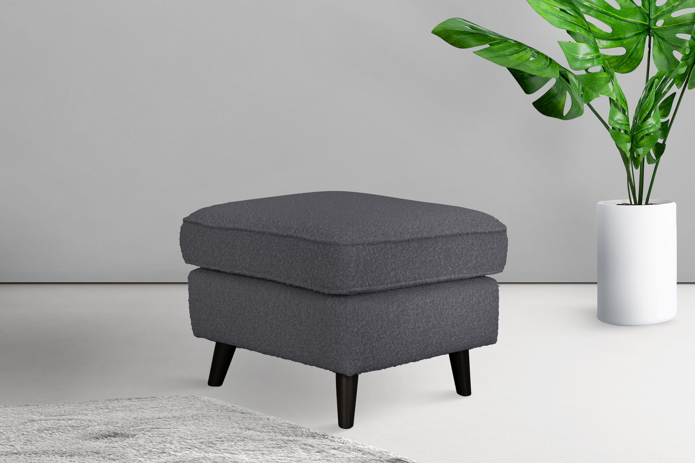 Home affaire Polsterhocker »Polsterhocker CHISTELLE, auch in Bouclé«, mit Wellenunterfederung, Masse: B/TH: 57/57/46 cm