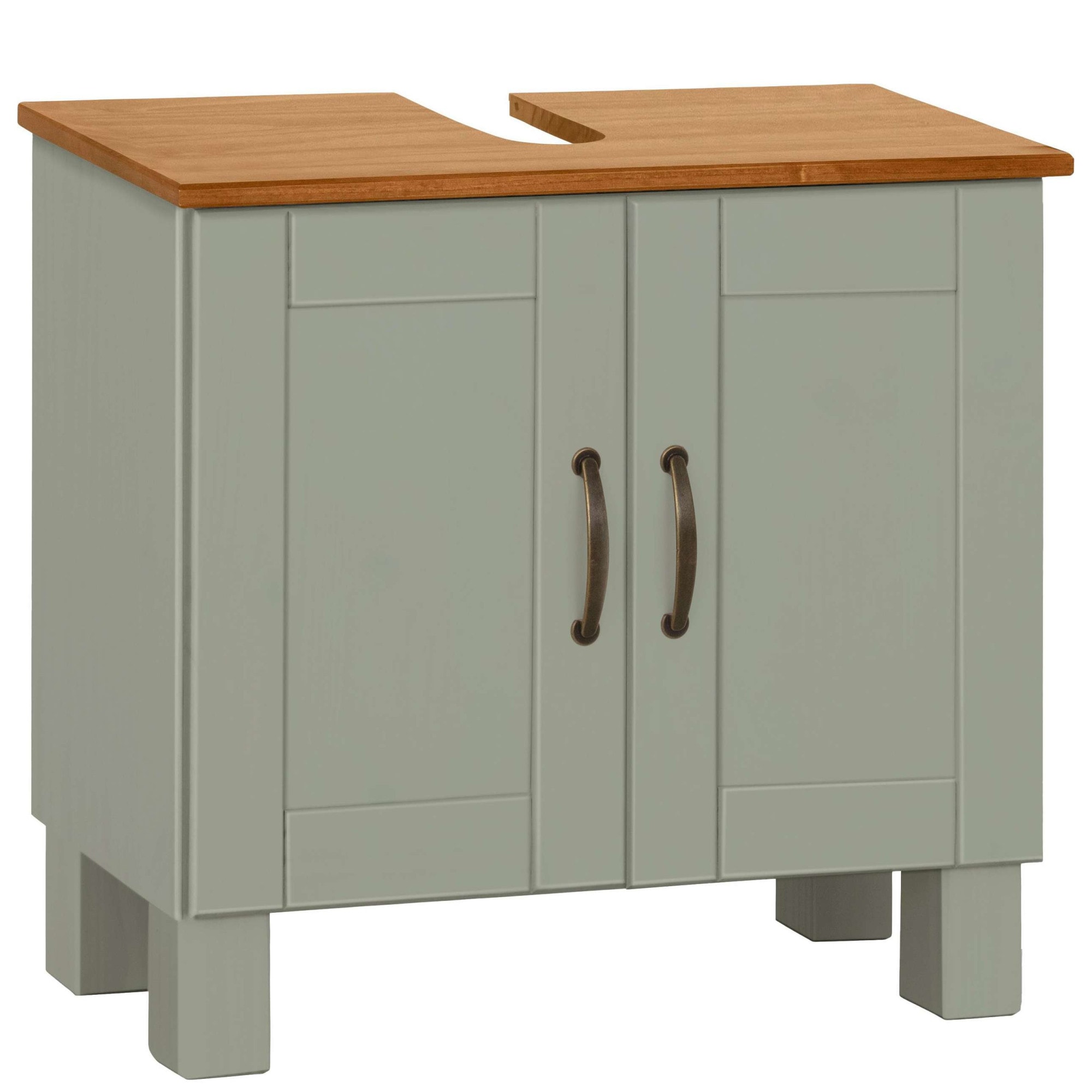 Image of Home affaire Waschbeckenunterschrank "Rodby" FSC-zertifiziertes Massivholz, Griffe Metall, Breite 60cm, Höhe 55cm