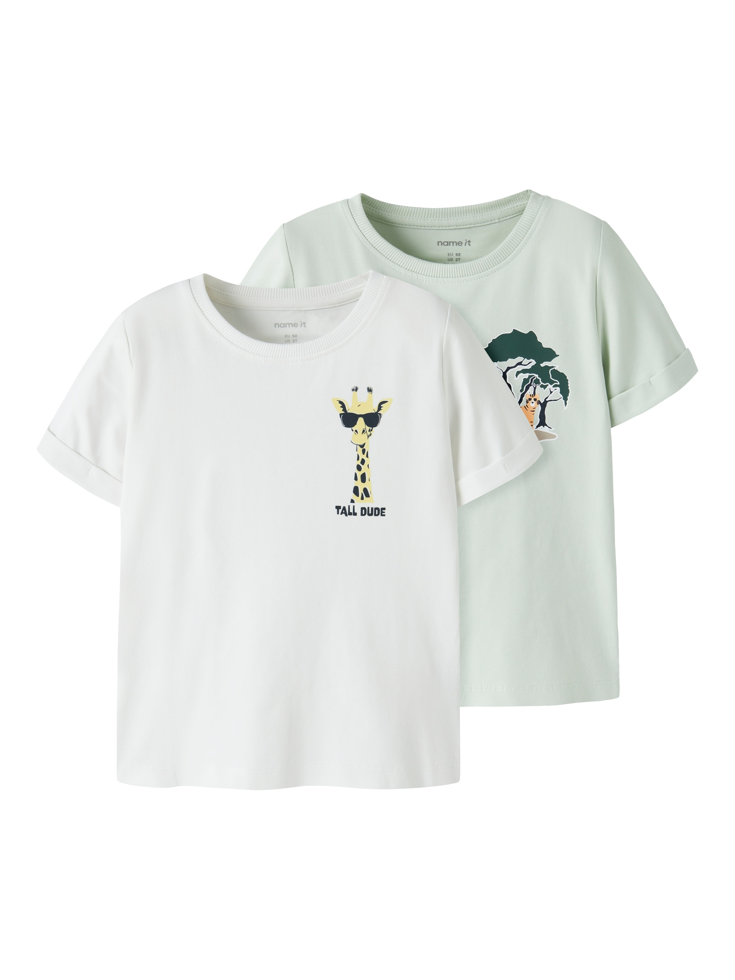 Image of Name It T-Shirt "NMMVUX 2P SS TOP" Packung, 2 Baumwollmischung, normal geschnitten