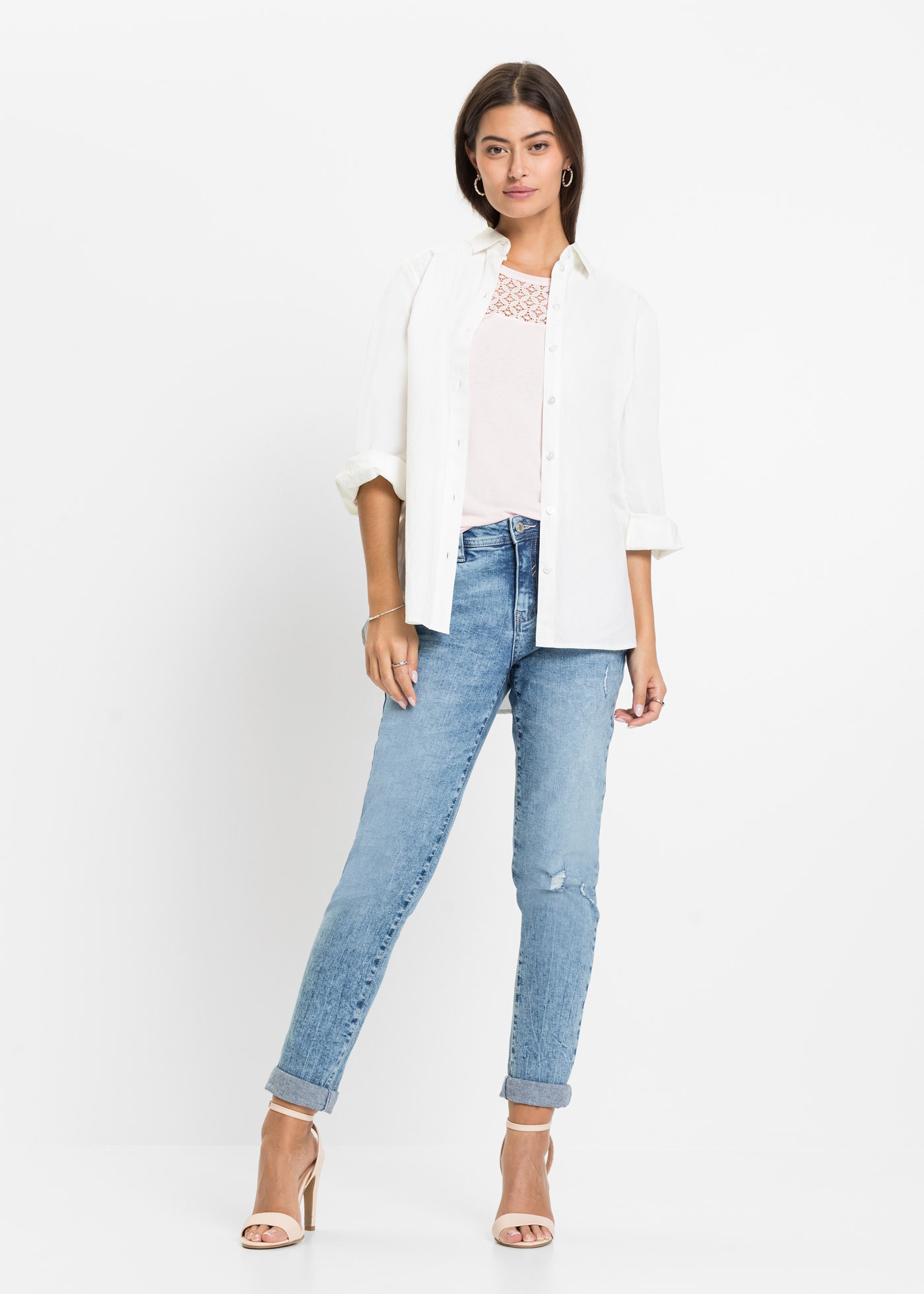 bonprix T-Shirt »Shirt aus Viskose-Mix« gerade Passform, Kurzarm, für vielseitige Anlässe, aus Viskose-Mix