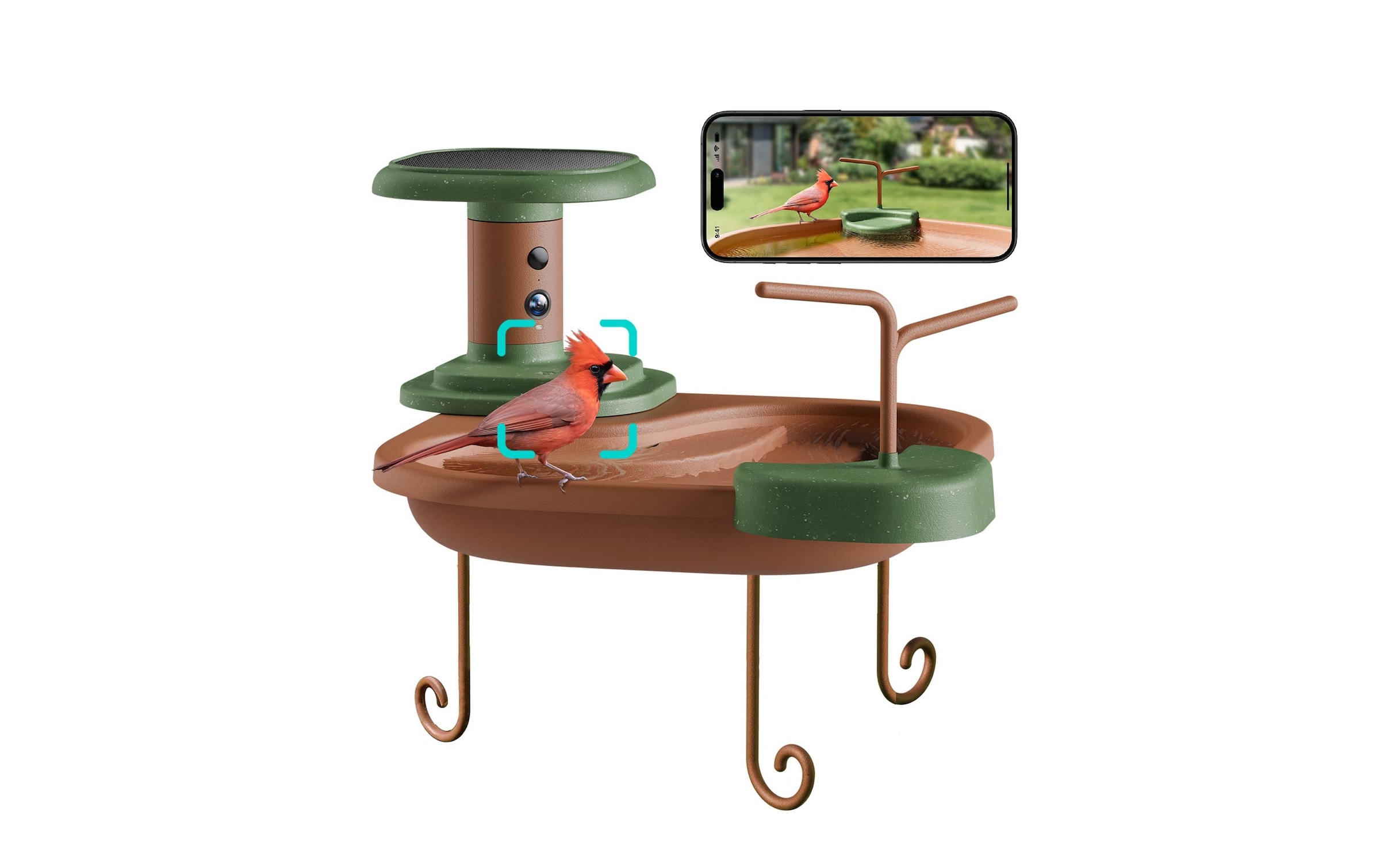 Birdfy Mangeoire pour oiseaux »Jolly V« Vogelfutterspender mit Kamera und Solarpanel