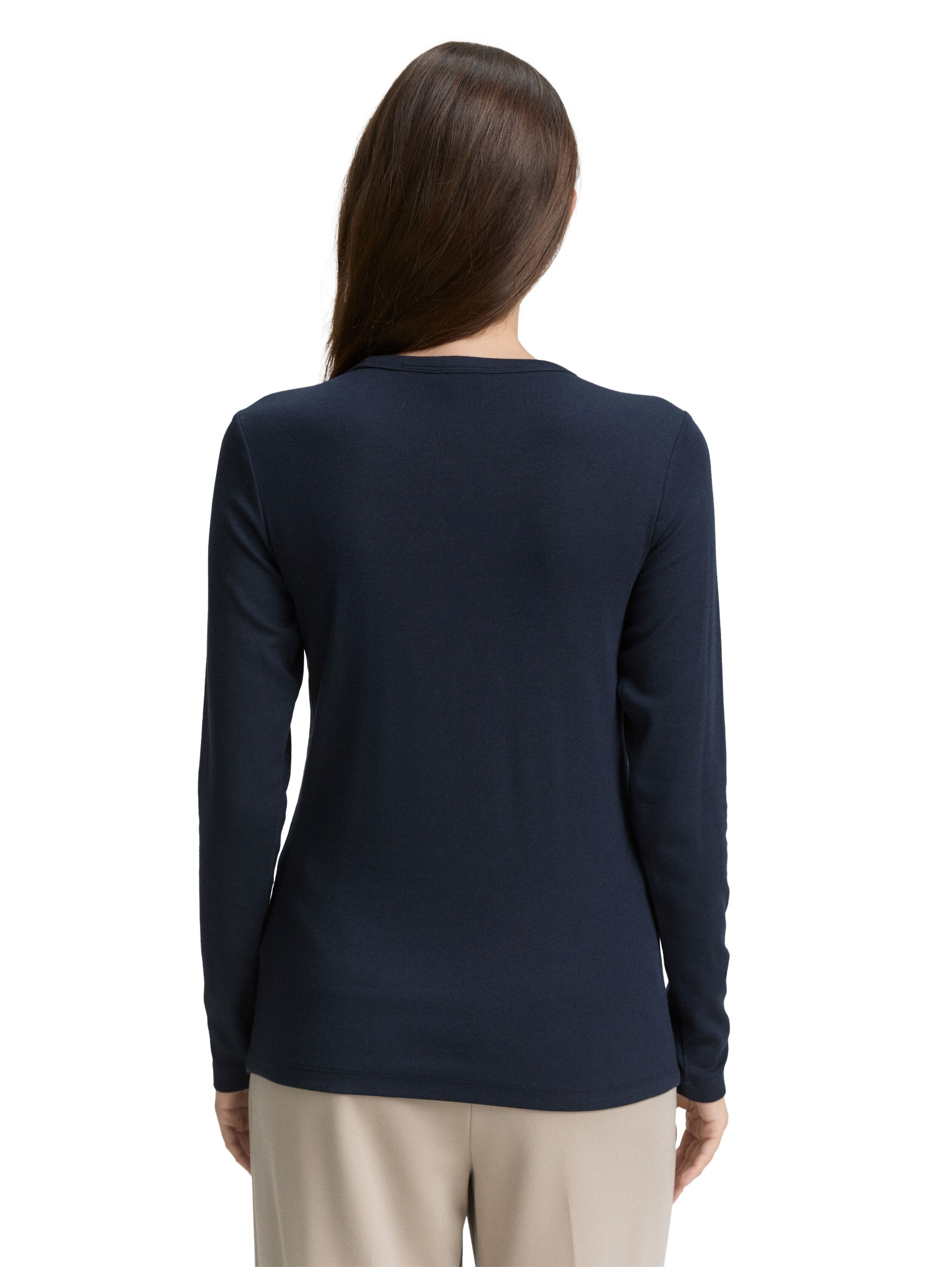 TOM TAILOR Langarmshirt, mit Rundhalsausschnitt und Stretch