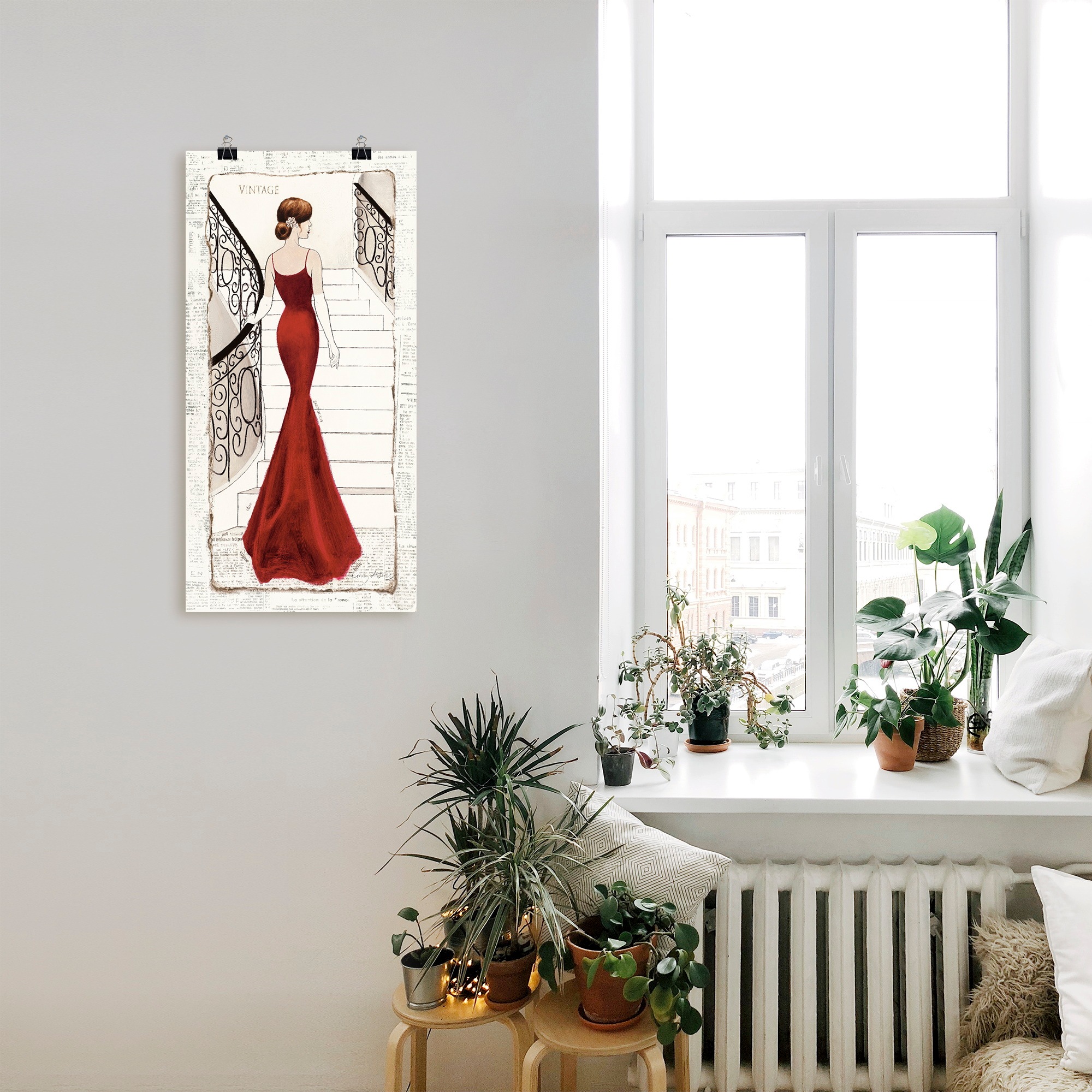 Artland Wandbild "Die schöne in Rot" Frau 1 Stk. tlg. als Leinwandbild, Poster in verschied. Grössen