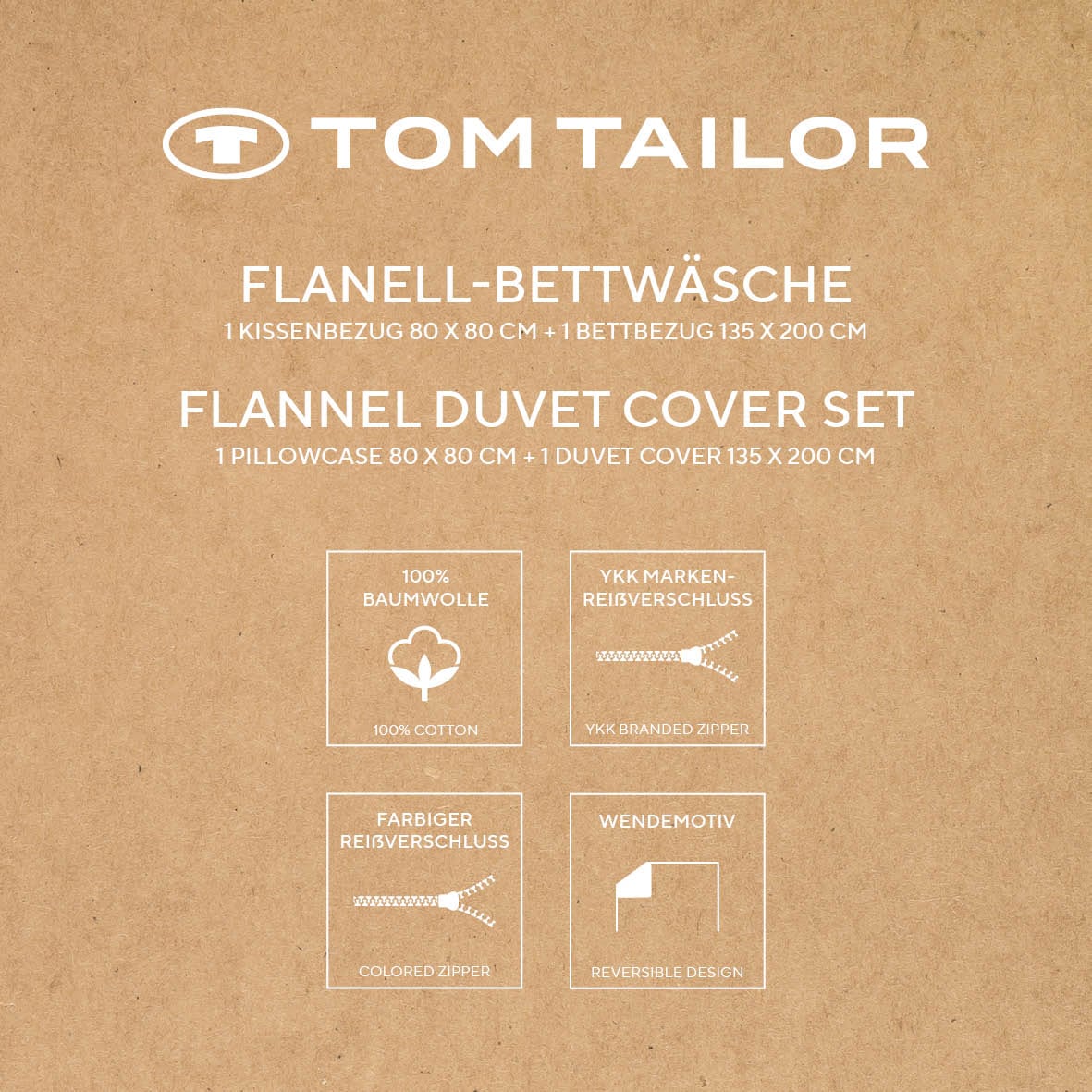 TOM TAILOR HOME Linge de lit »CLASSIC CHECK in Gr. 135x200cm oder 155x220cm« 2 cuis new bedroom, étiquette tissée
