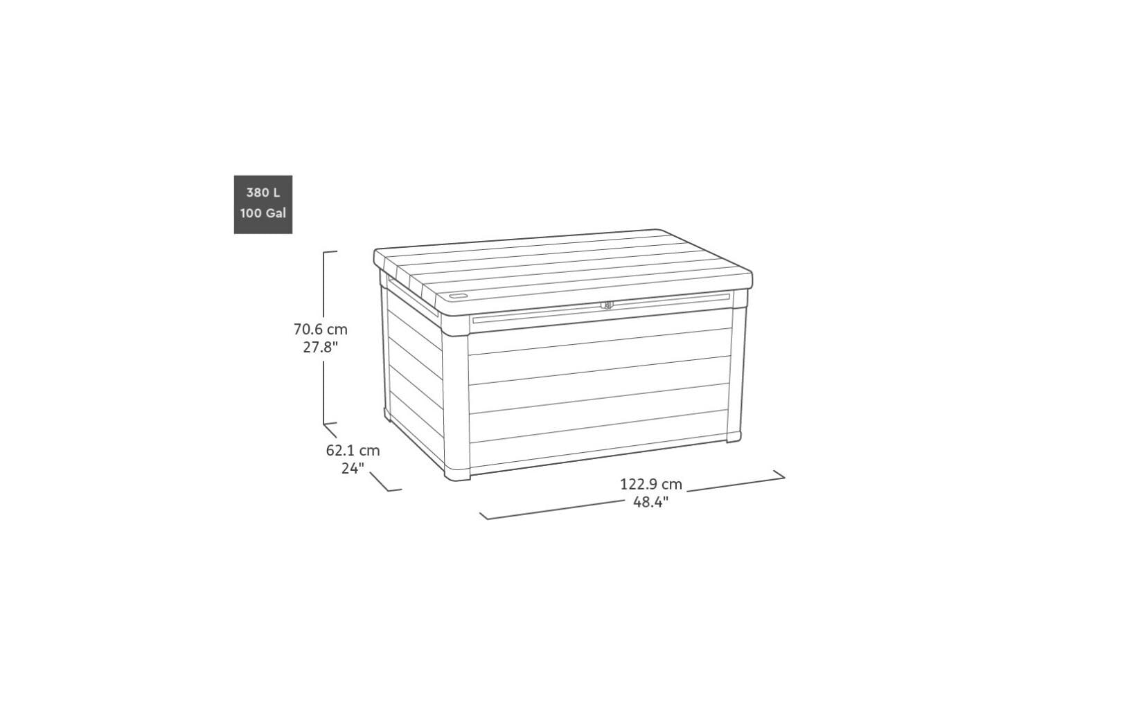 Keter Aufbewahrungsbox »100 - Ashwood 122.9 x 62.1 x 70.6 cm«