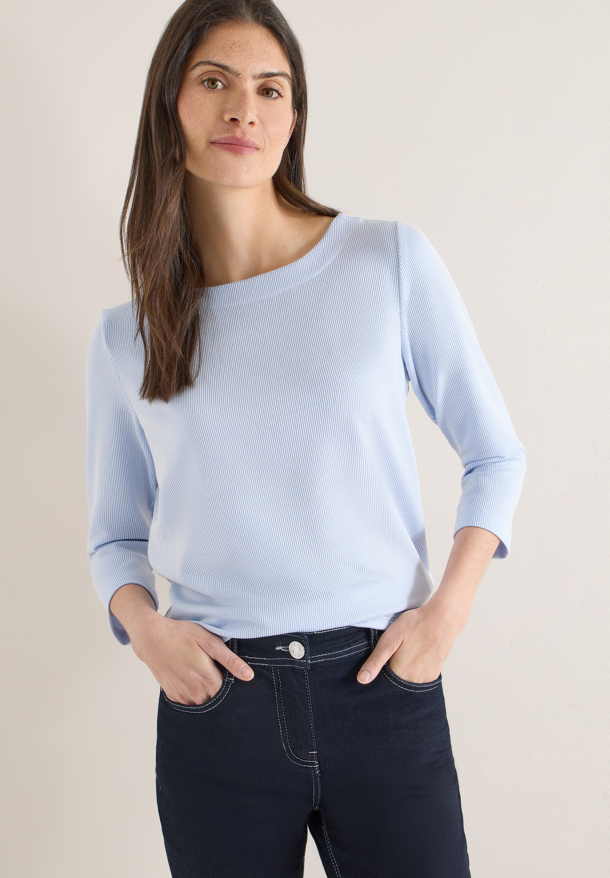 Image of Cecil 3/4-Arm-Shirt mit Streifen Muster