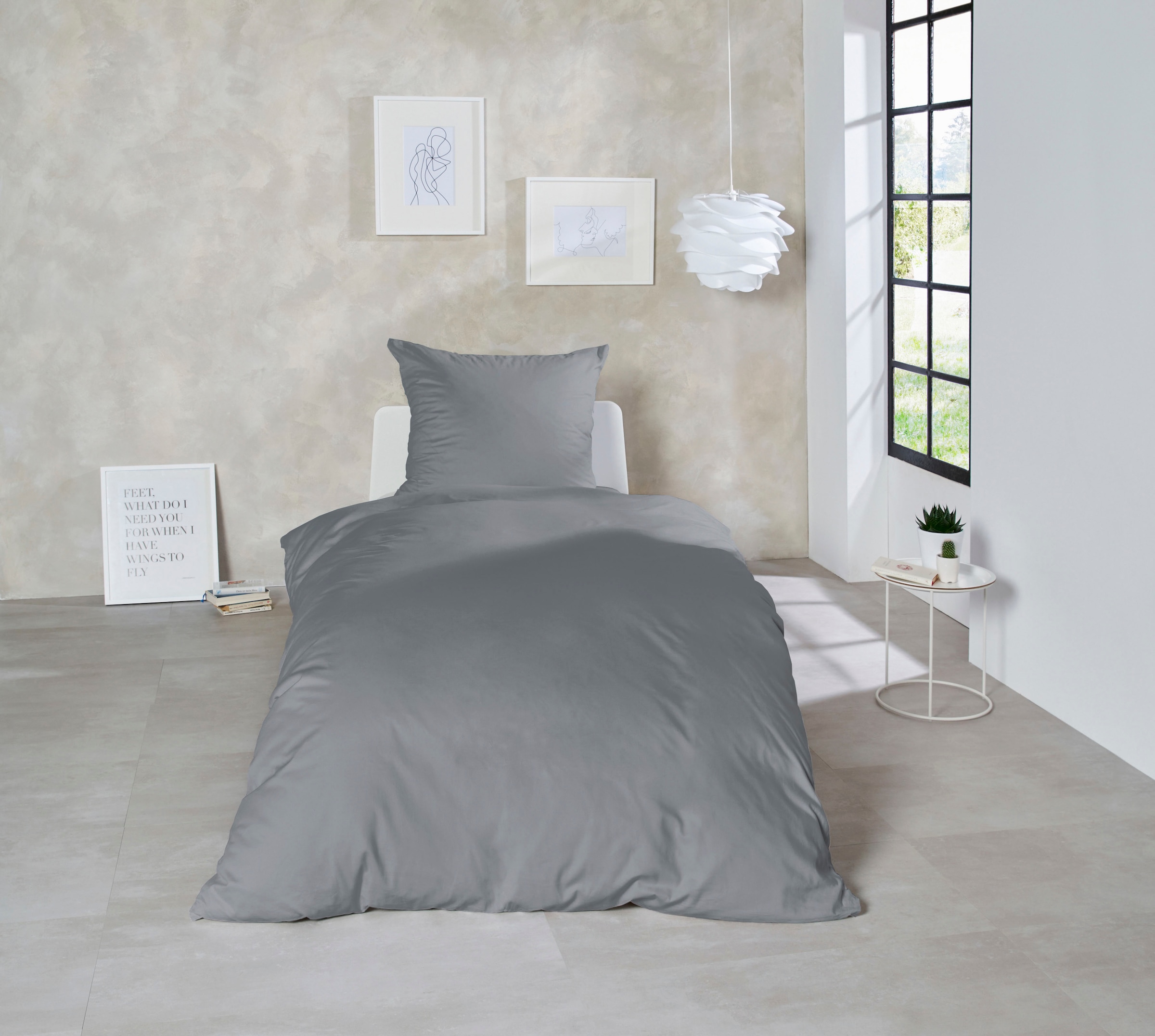 Primera Bettwäsche »Uni Luxus-Satin in Gr. 135x200, 155x220 oder 200x200 cm«, Bettwäsche aus Baumwolle, unifarbene Bettwäsche mit Reissverschluss