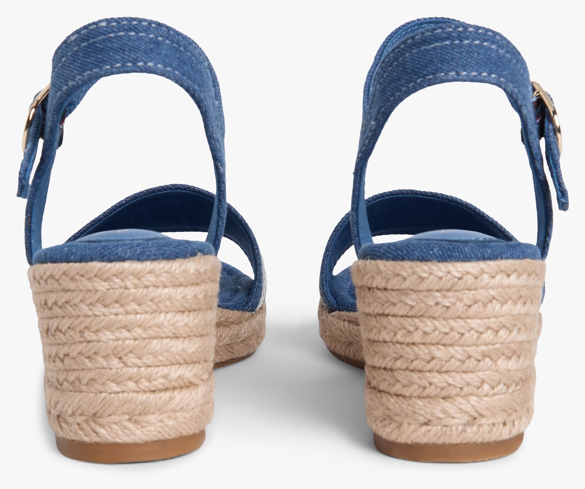 Tommy Hilfiger Sandales compensées »MID WEDGE ESPAD WEBBING«  chaussure d'été, sandale à brides avec garniture contrastée