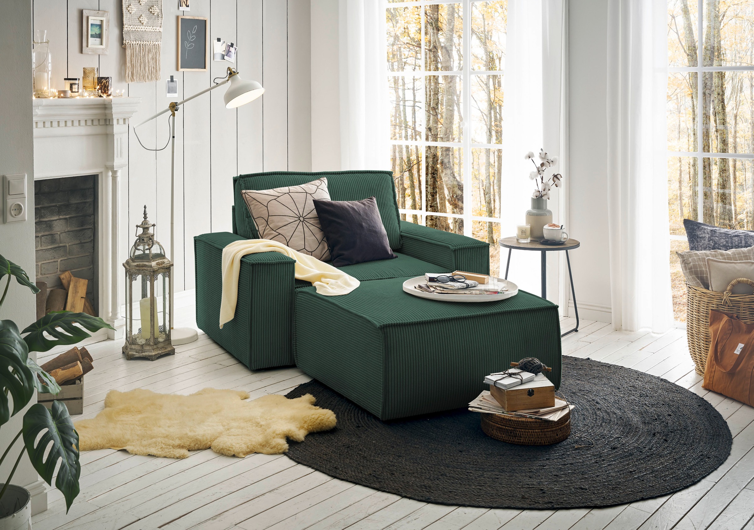 Home affaire Sessel »SHERWOOD«, Loveseat und Hocker im Set, passend zur Polster-Serie SHERWOOD