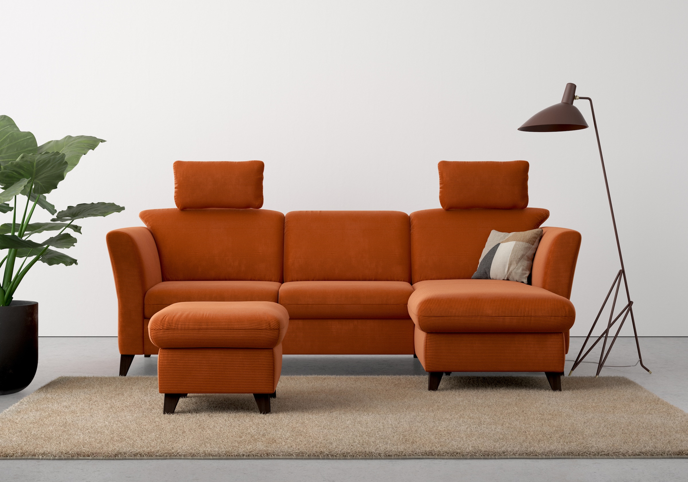 Home affaire Polsterhocker »Trelleborg«, Cord-Bezug, mit Staufach, inkl. Federkern-Polsterung