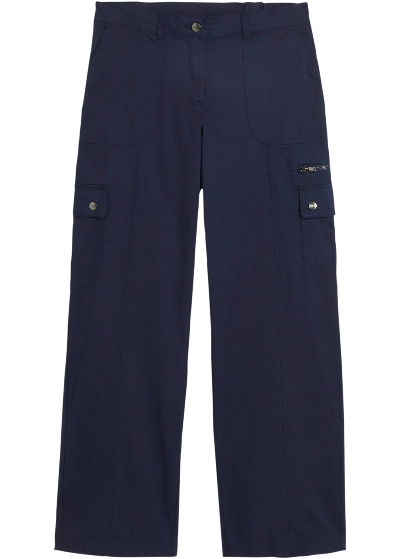 bonprix Pantalon cargo  aus Baumwolle mit Elasthan, weite Passform, reguläre Passform