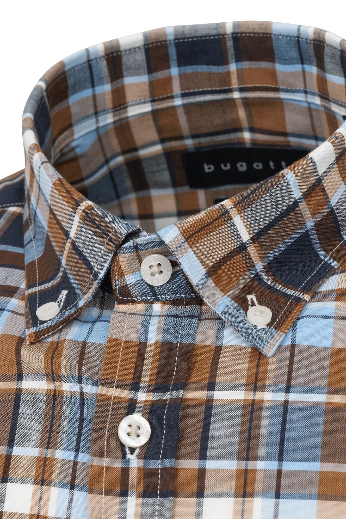 bugatti Kurzarmhemd mit Karo-Muster