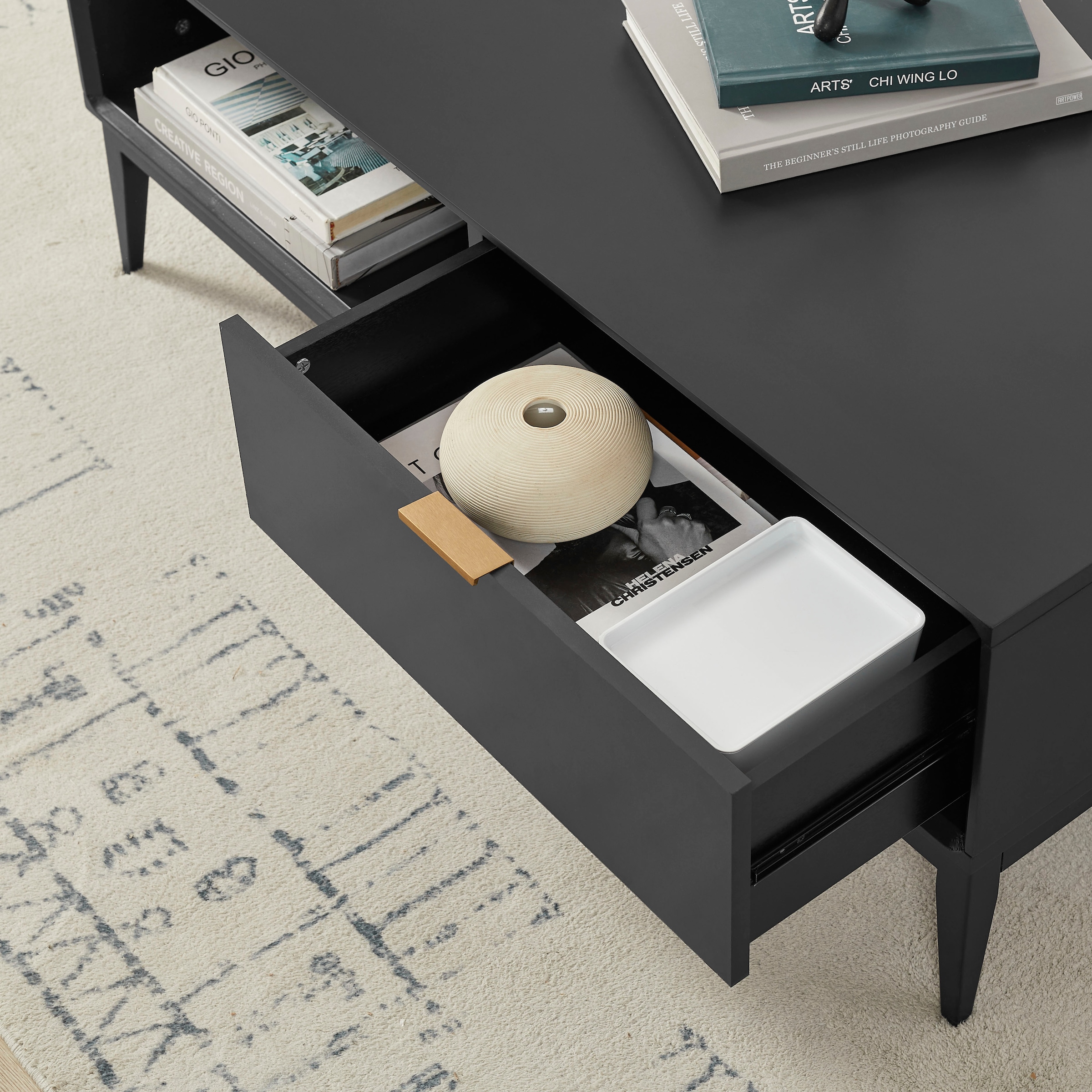 Leonique Table basse »Lavisha« Keramikplatte, Eisengestell und FSC-zertifiziertes Holz, Breite 110 cm