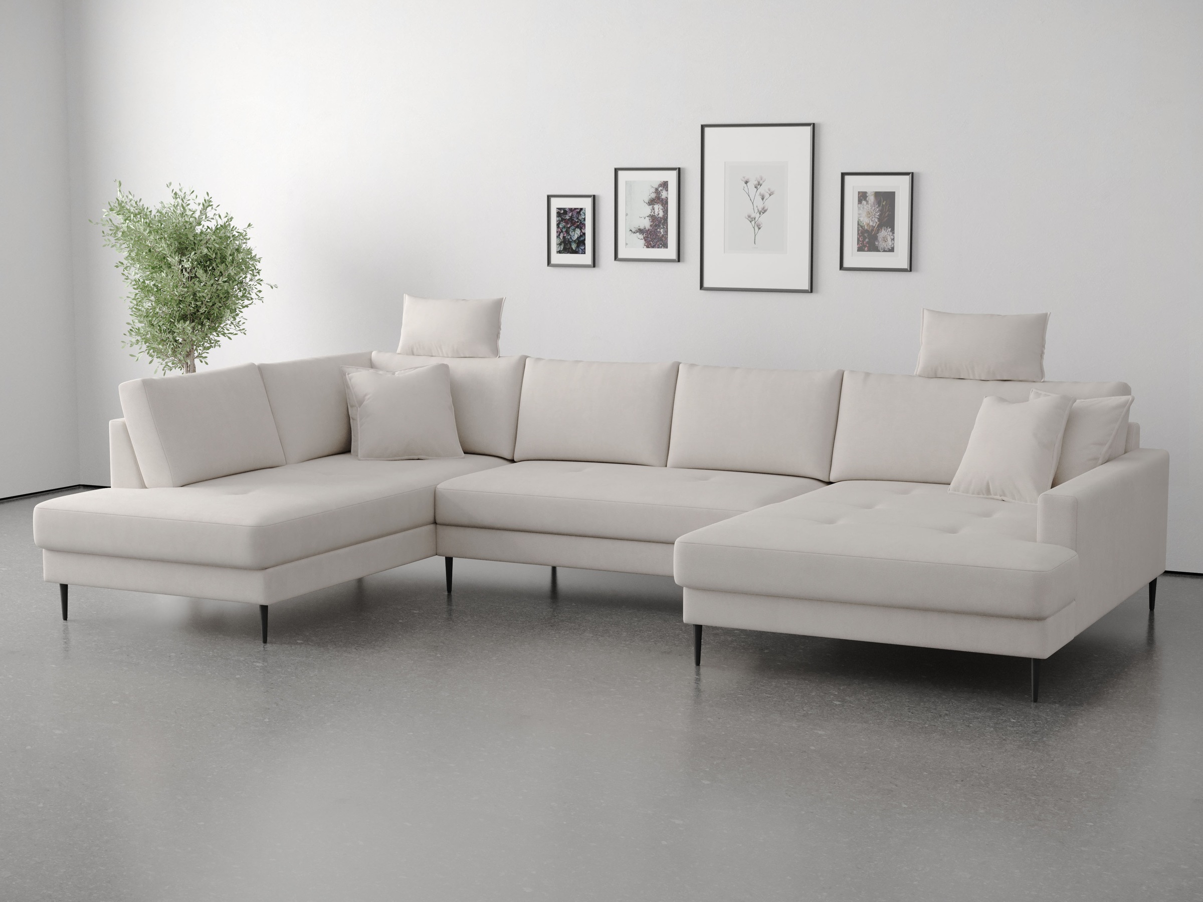 Image of GOODproduct Wohnlandschaft "Summer U-Form, B: 360 cm mit Zierkissen" moderne Couch in Cord & Strukturstoff
