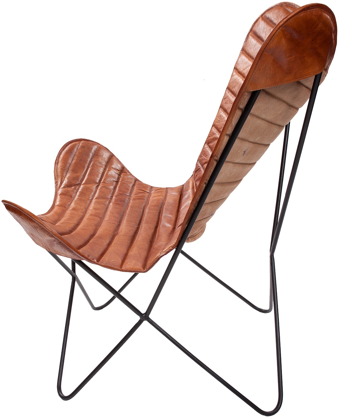 Kayoom 4-Fussstuhl »Schmetterling Stuhl Santiago, Schmetterlingsstuhl aus Leder«, 1 St., pflegeleicht, hochwertig, hochwertig verarbeitet, hoher Sitzkomfort