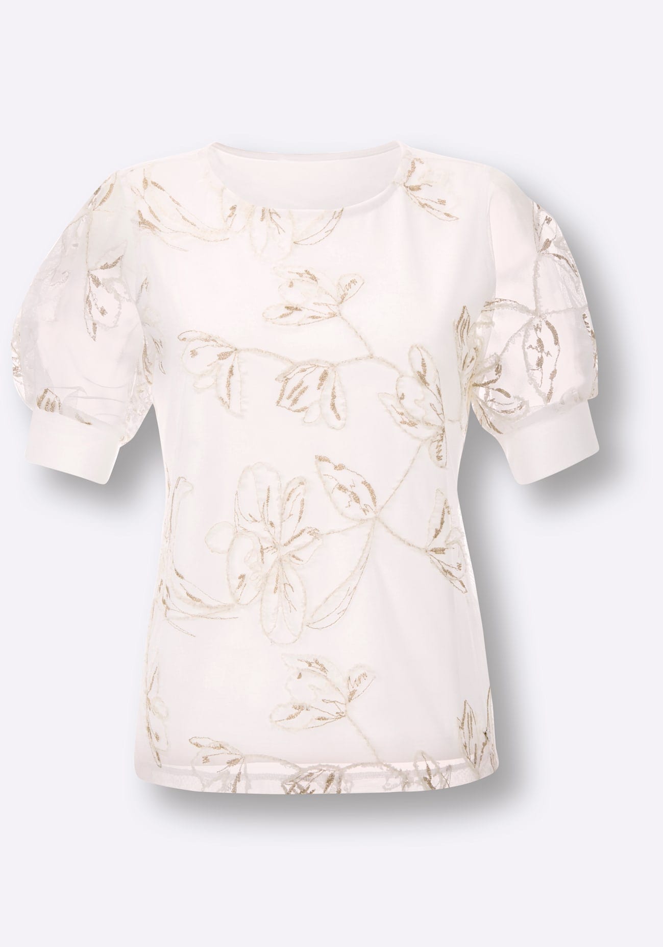 CREATION L PREMIUM Shirt à col rond »Mesh-Shirt« 1 pièces tlg.