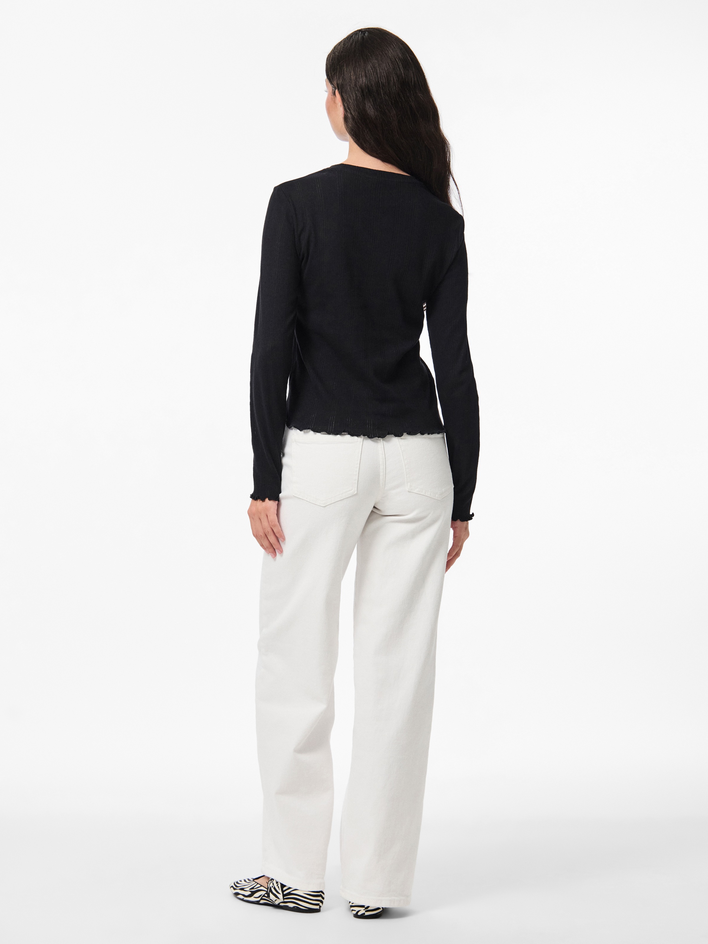 pieces Langarmshirt »PCMARIE LS O-NECK POIN TOP JRS NOOS BC«