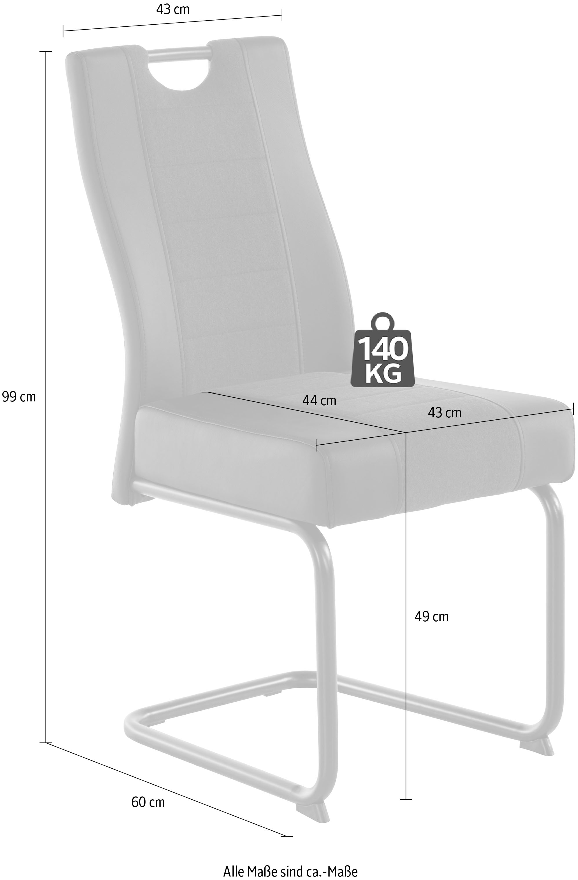 HELA Esszimmerstuhl »Erika S«, (Set), 4 St., Kunstleder-Webstoff, 2 oder 4 Stück, komfortable Federkern Polsterung, Freischwinger