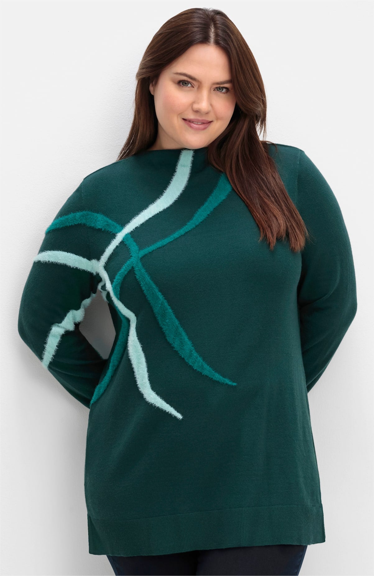 Image of Sheego Stehkragenpullover "Stehkragenpullover"
