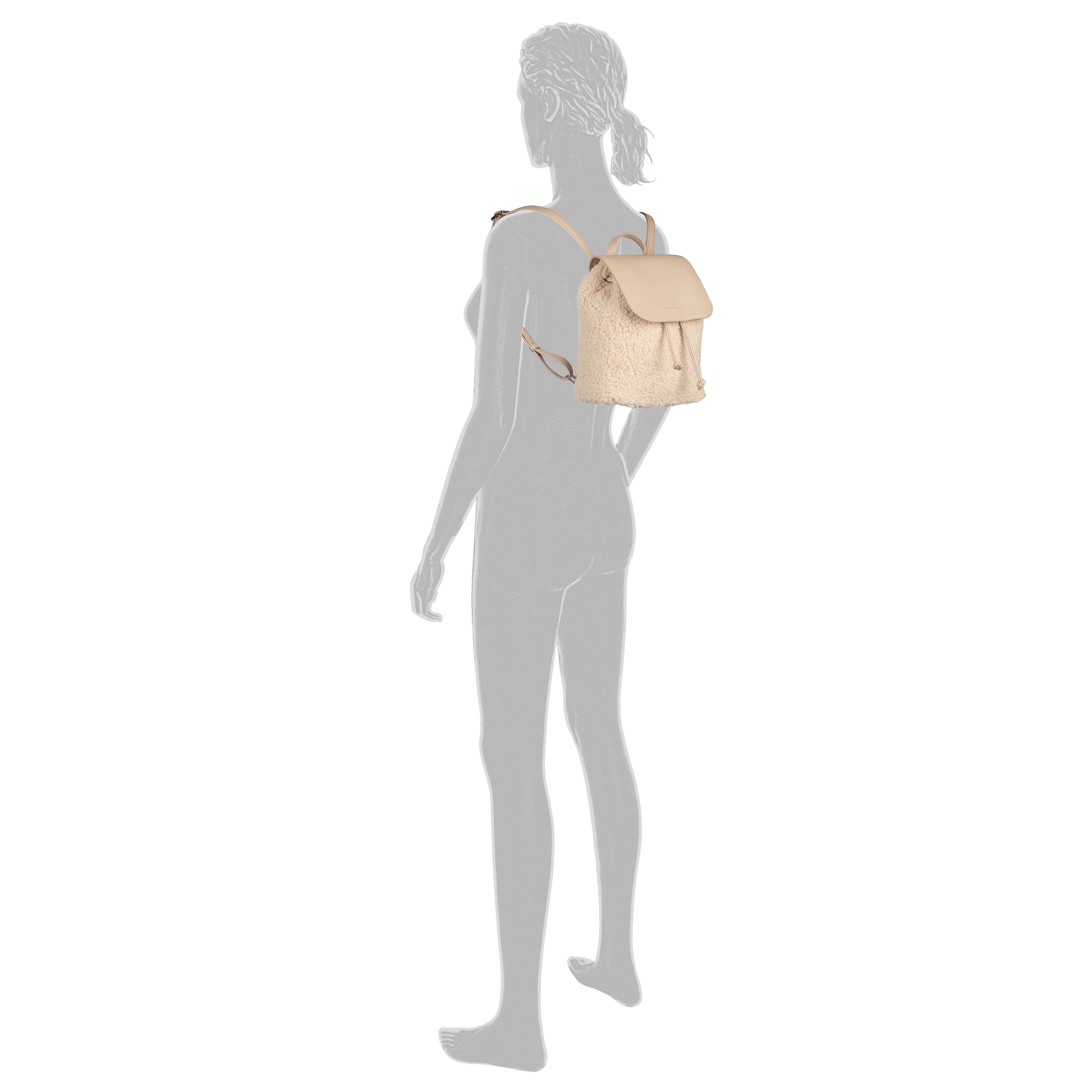 TOM TAILOR Sac à dos »Zelina« Damen Freizeitrucksack, Cityrucksack in Plüsch-Optik