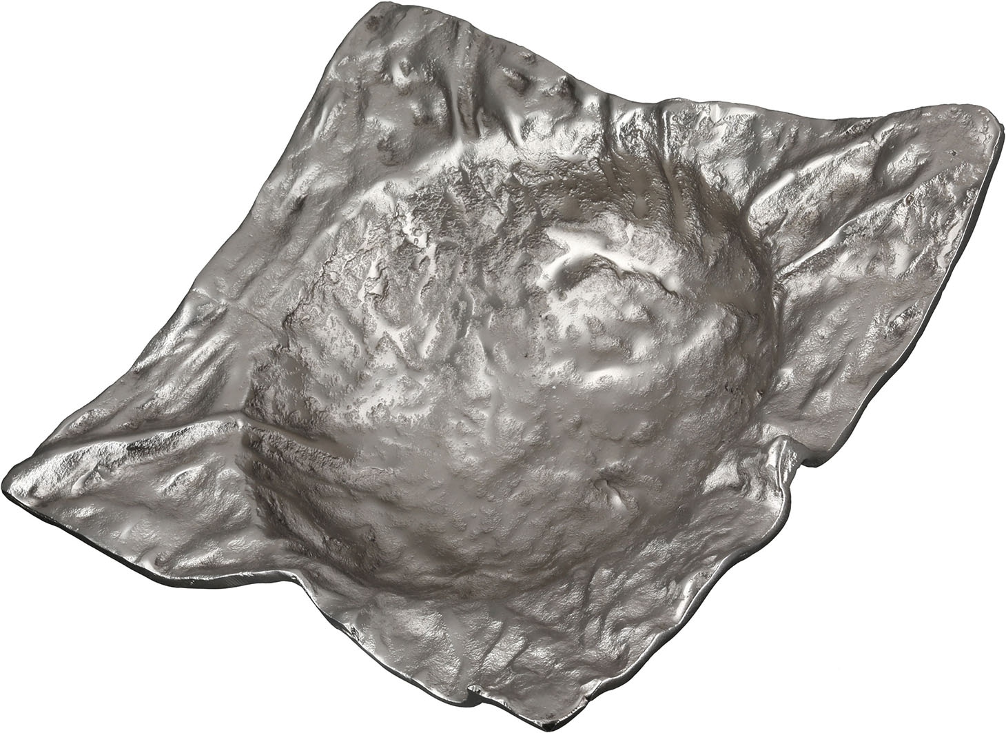Image of GILDE Schale "Deko-Schale Crumple silberfarben" 1 aus Aluminium