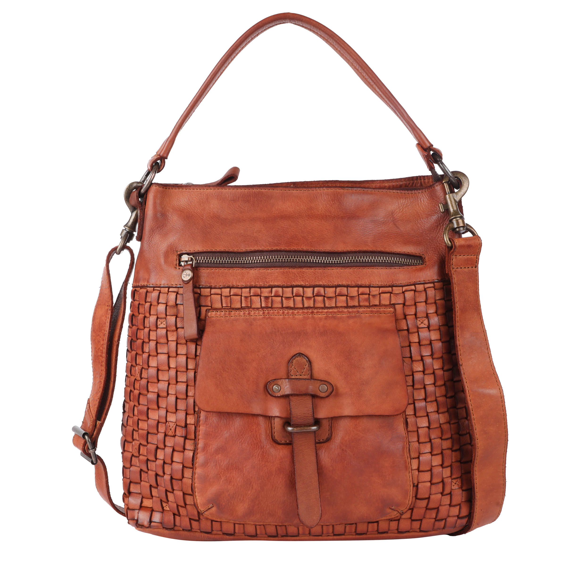 Image of HARBOUR 2nd Handtasche "Iris" Damen Umhängetasche, Schultertasche, Tragetasche in Flechtoptik